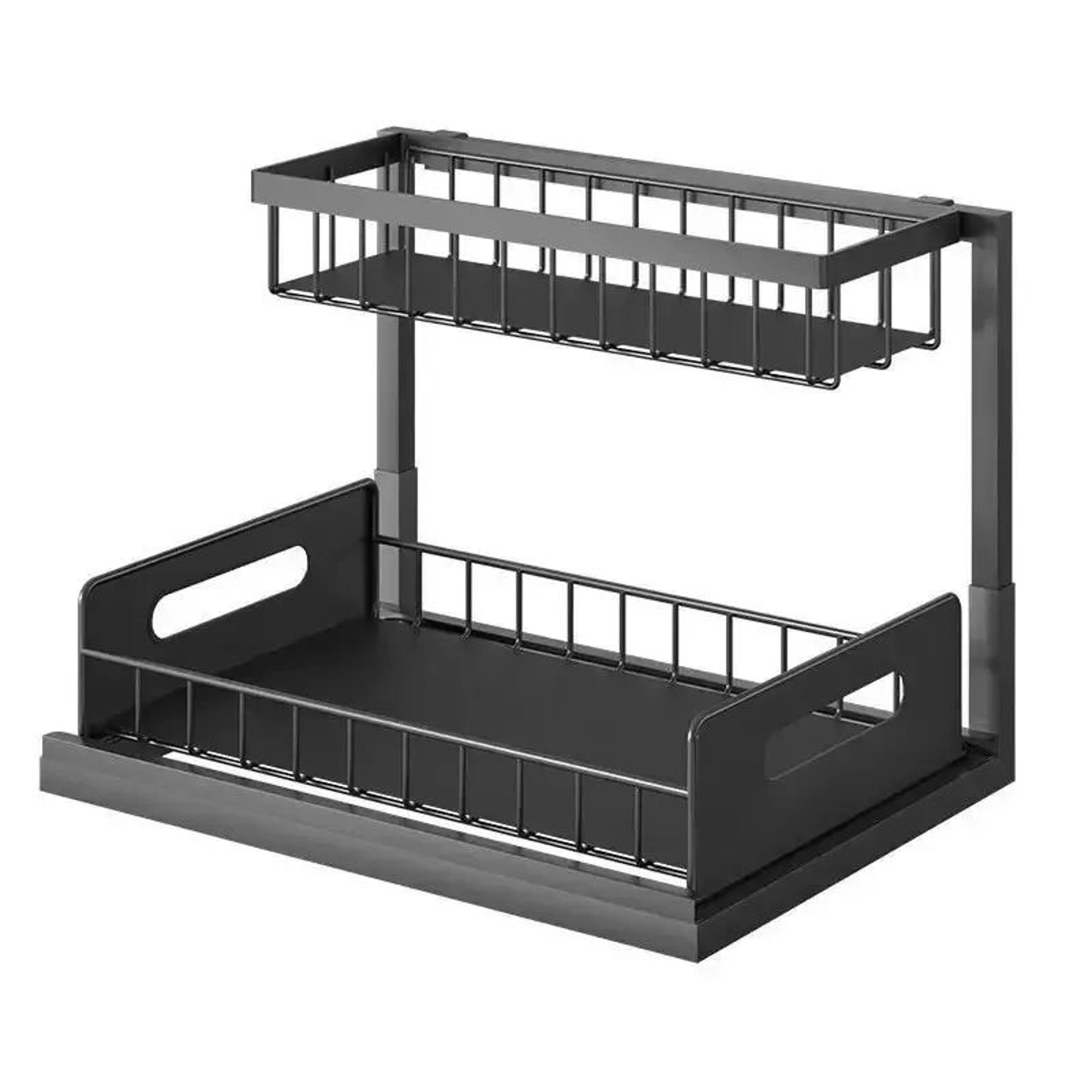 2Tier Sliding Under Sink Organizer  Rustproof PullOut Cabinet Storage Rack 7
