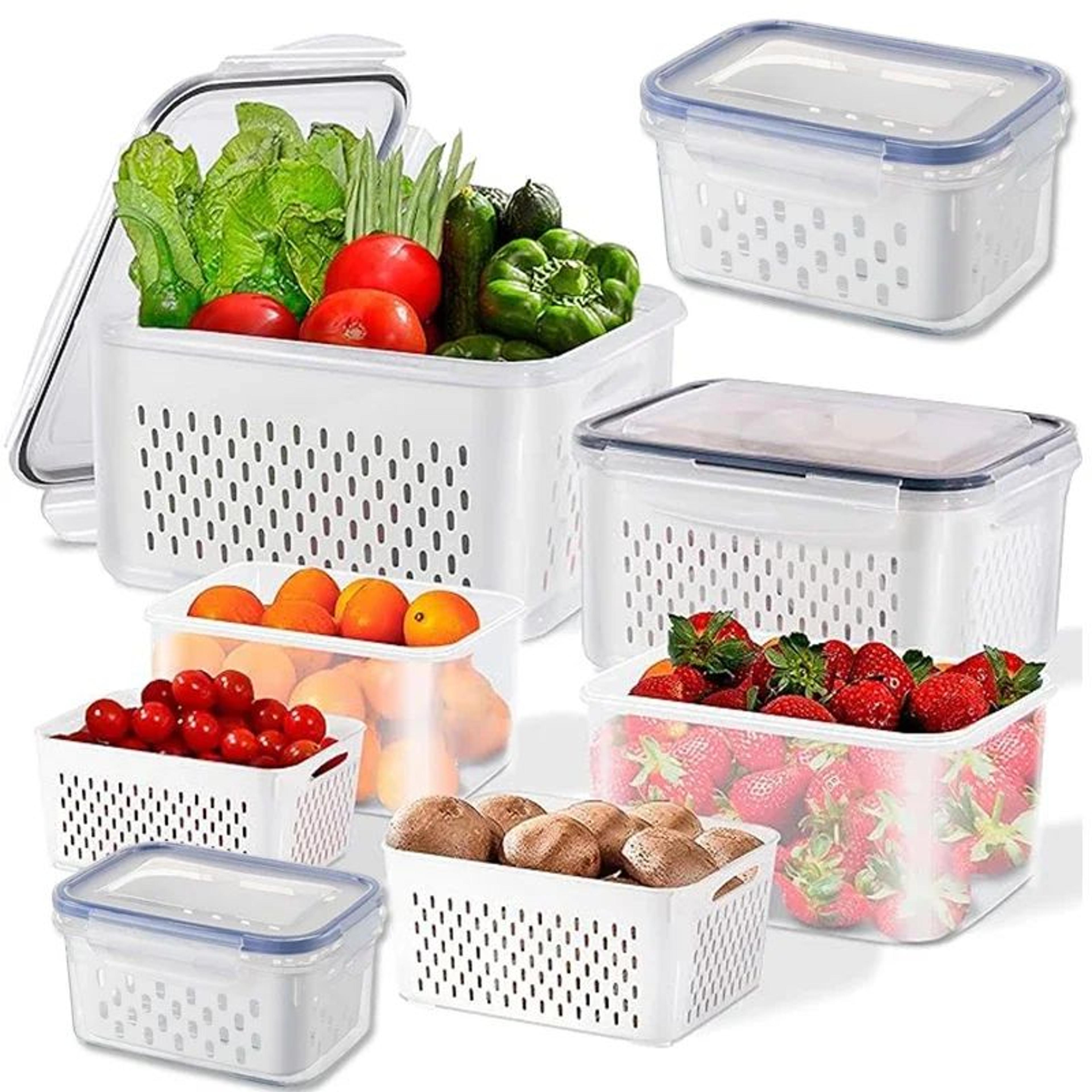 FreshLock Fridge Storage Containers With Strainer  Lids For Produce And Meal Prep 1
