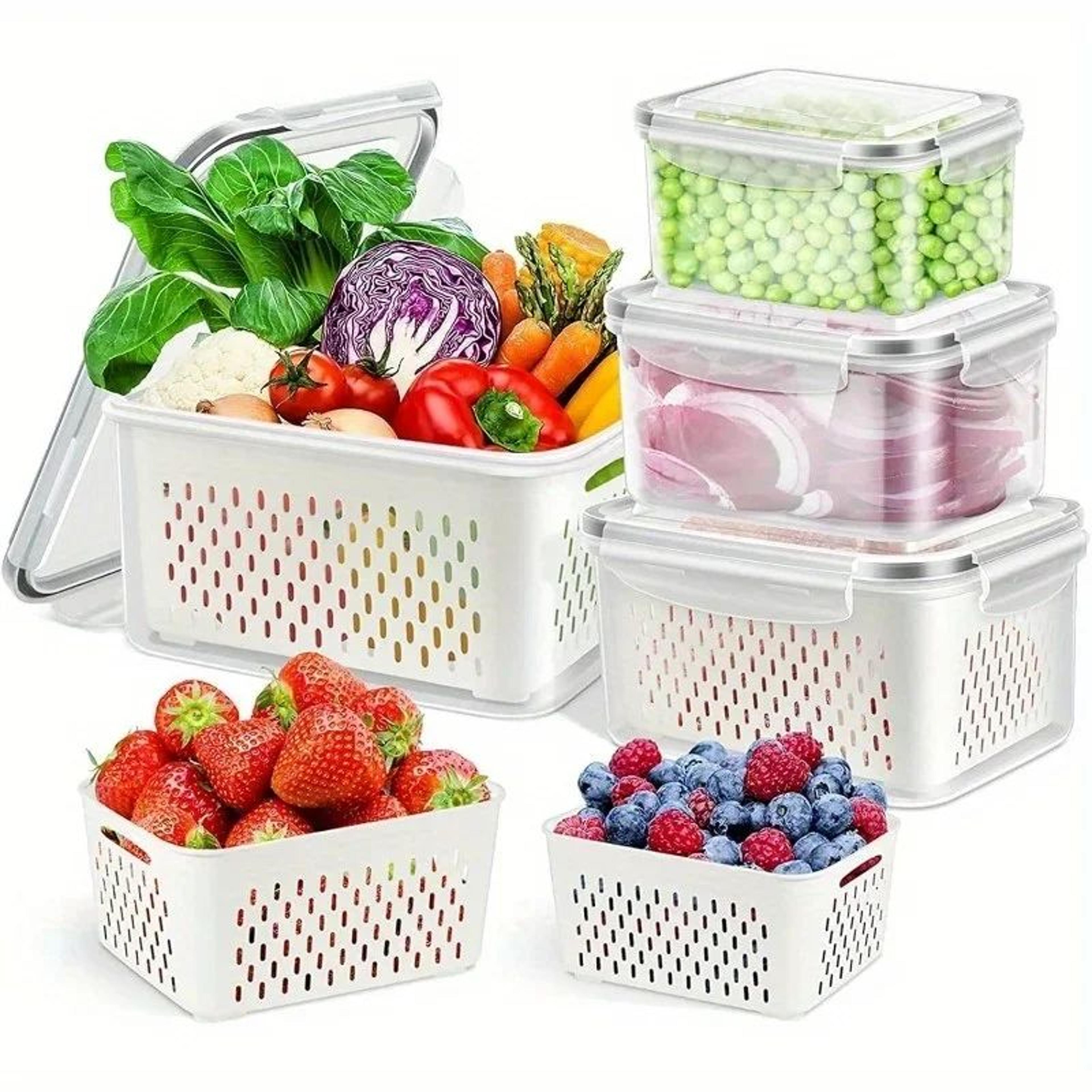 FreshLock Fridge Storage Containers With Strainer  Lids For Produce And Meal Prep 2