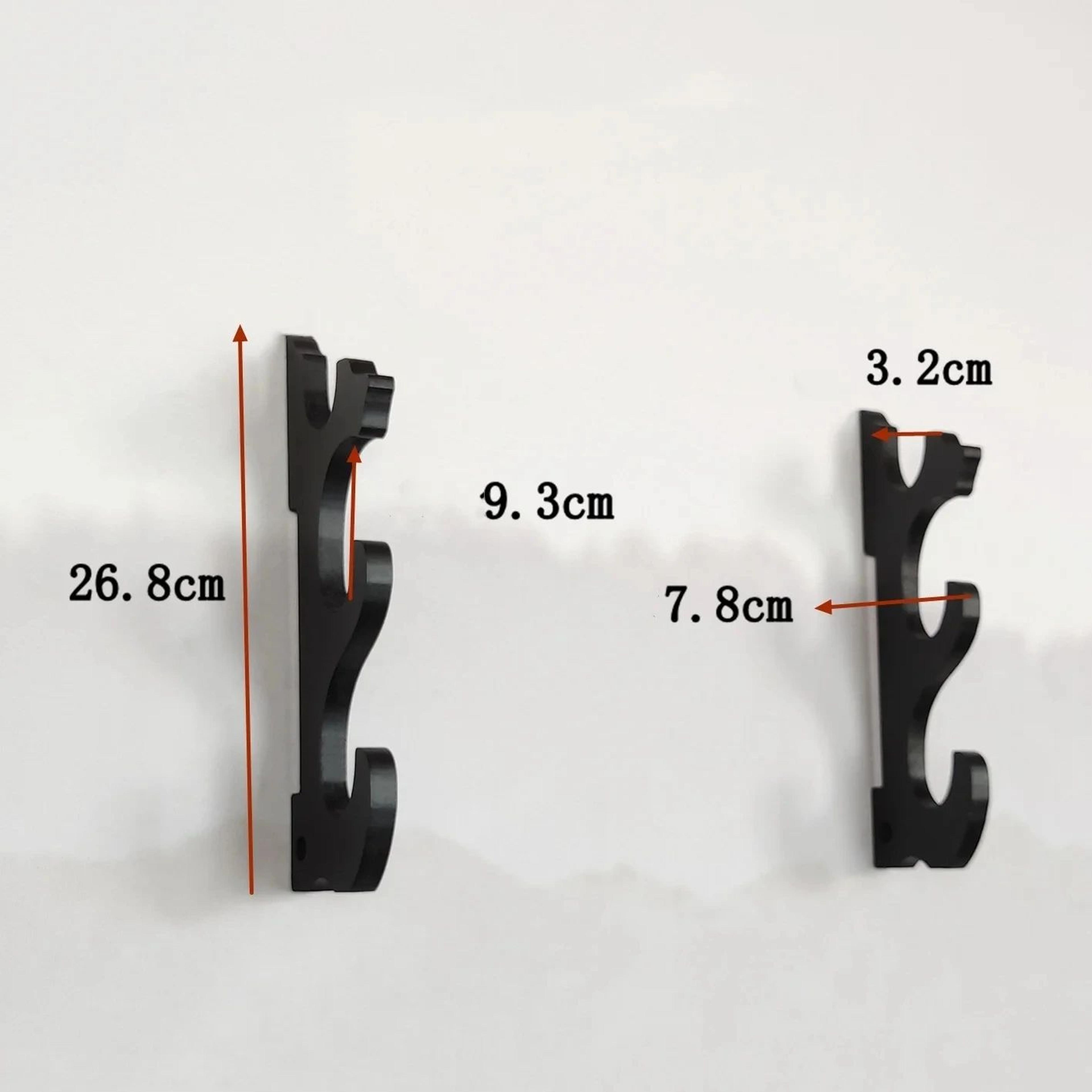 Solid Wood Katana Wall Mount Sword Display Rack For Samurai Swords And Collectibles 8
