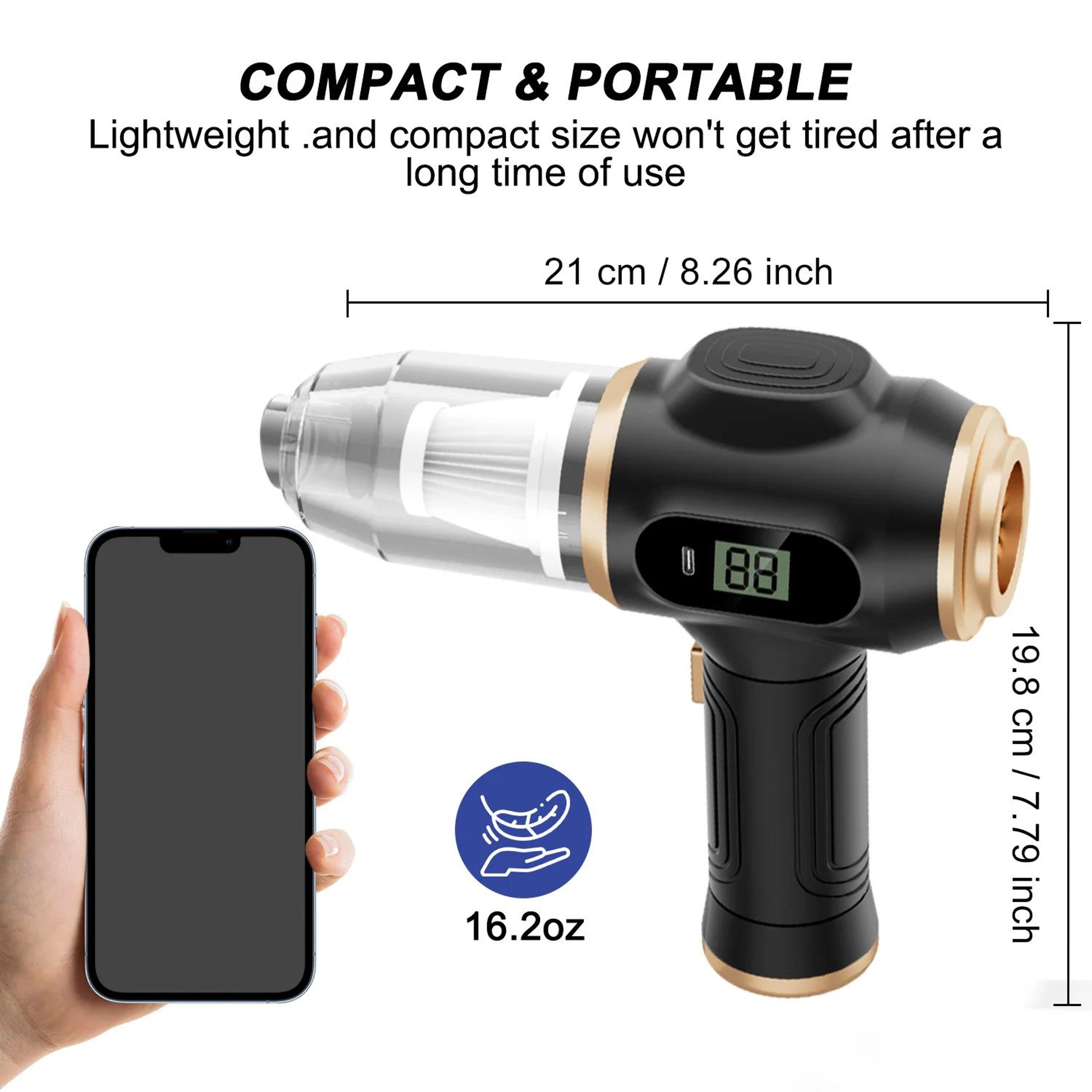 HighPressure Cordless Air Duster  Vacuum 2in1 For Electronics  Car Cleaning 0