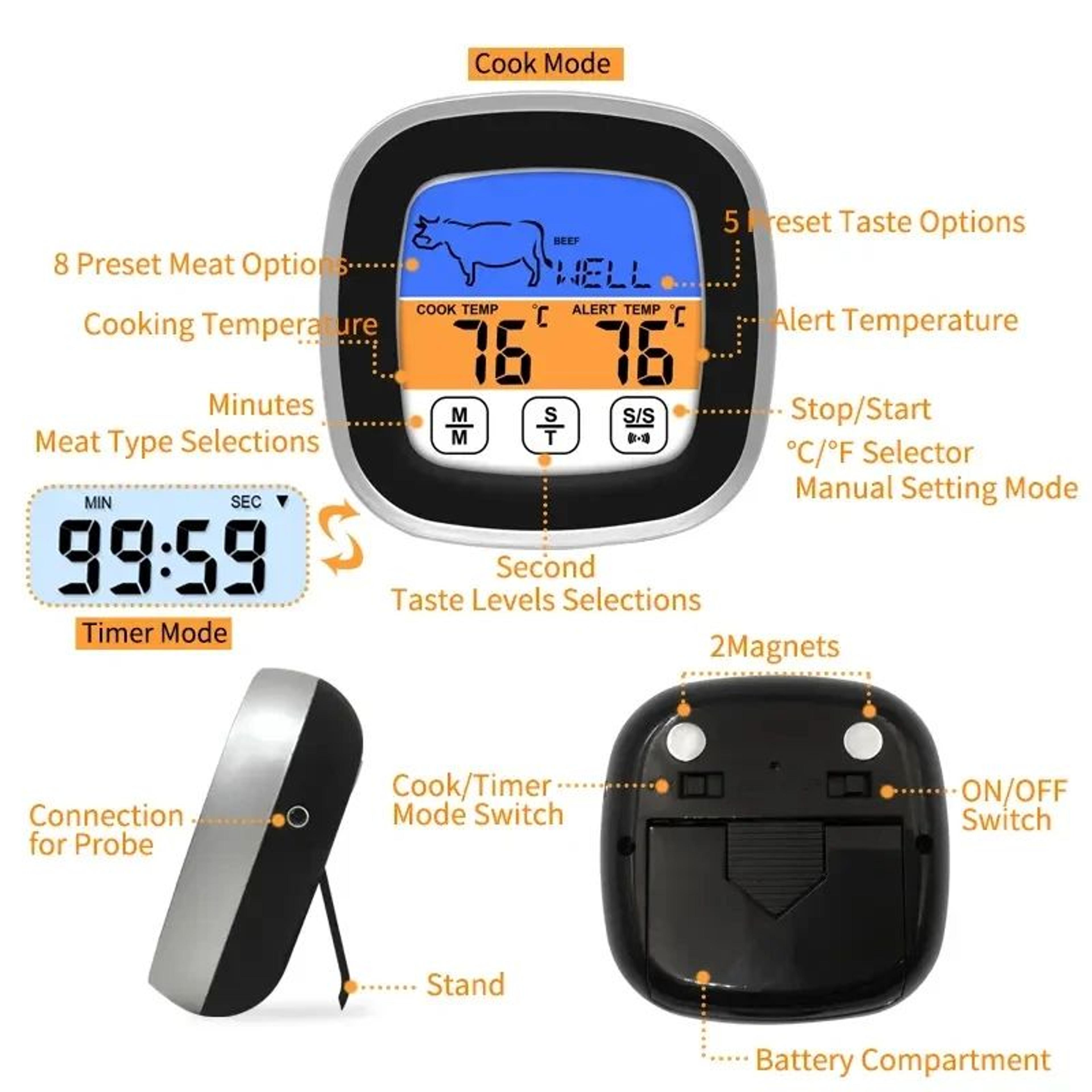 SmartTouch Digital Meat Thermometer With Precision Probe  Cooking Timer 3