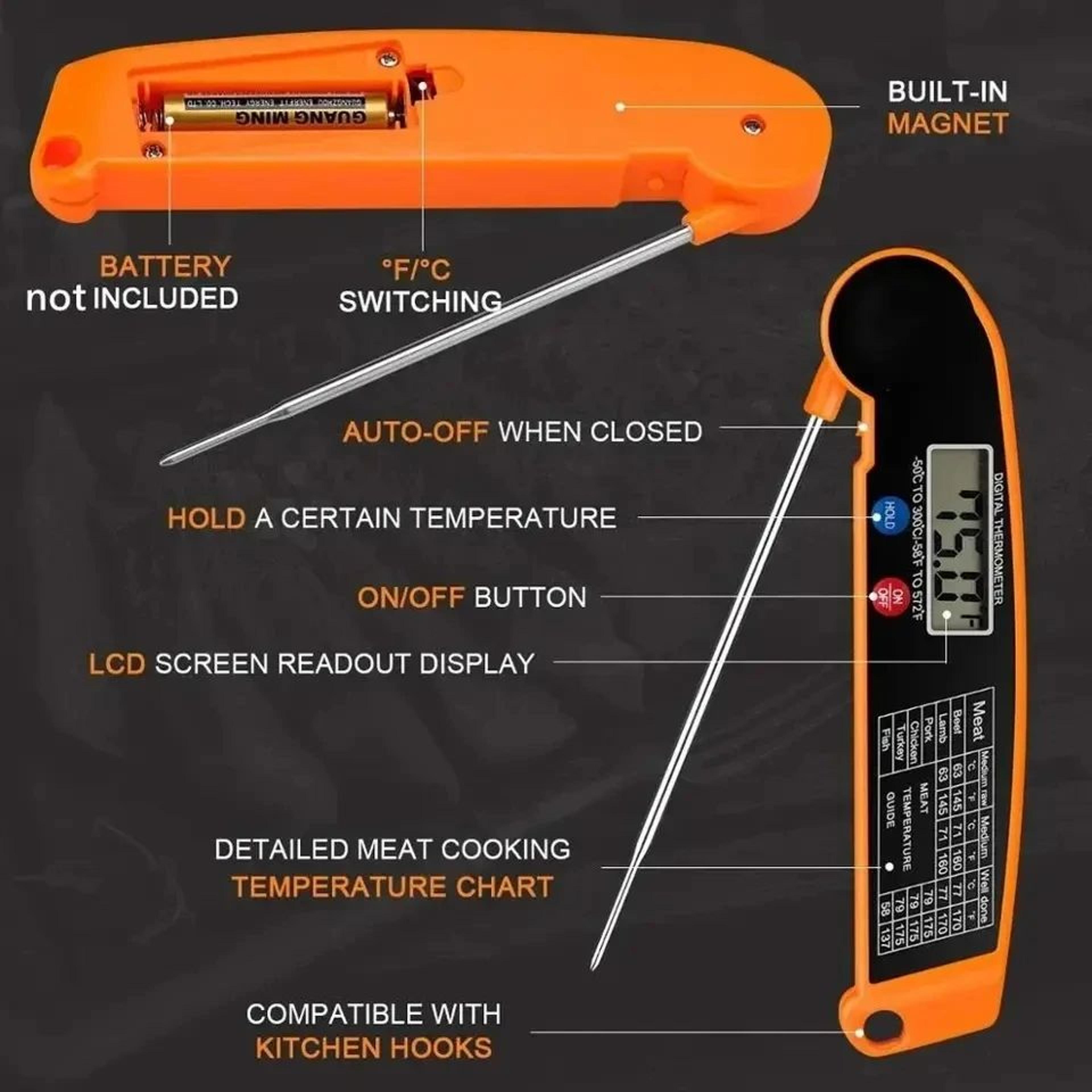 PrecisionPro Instant Read Meat Thermometer With Backlit Display  Waterproof Design 2