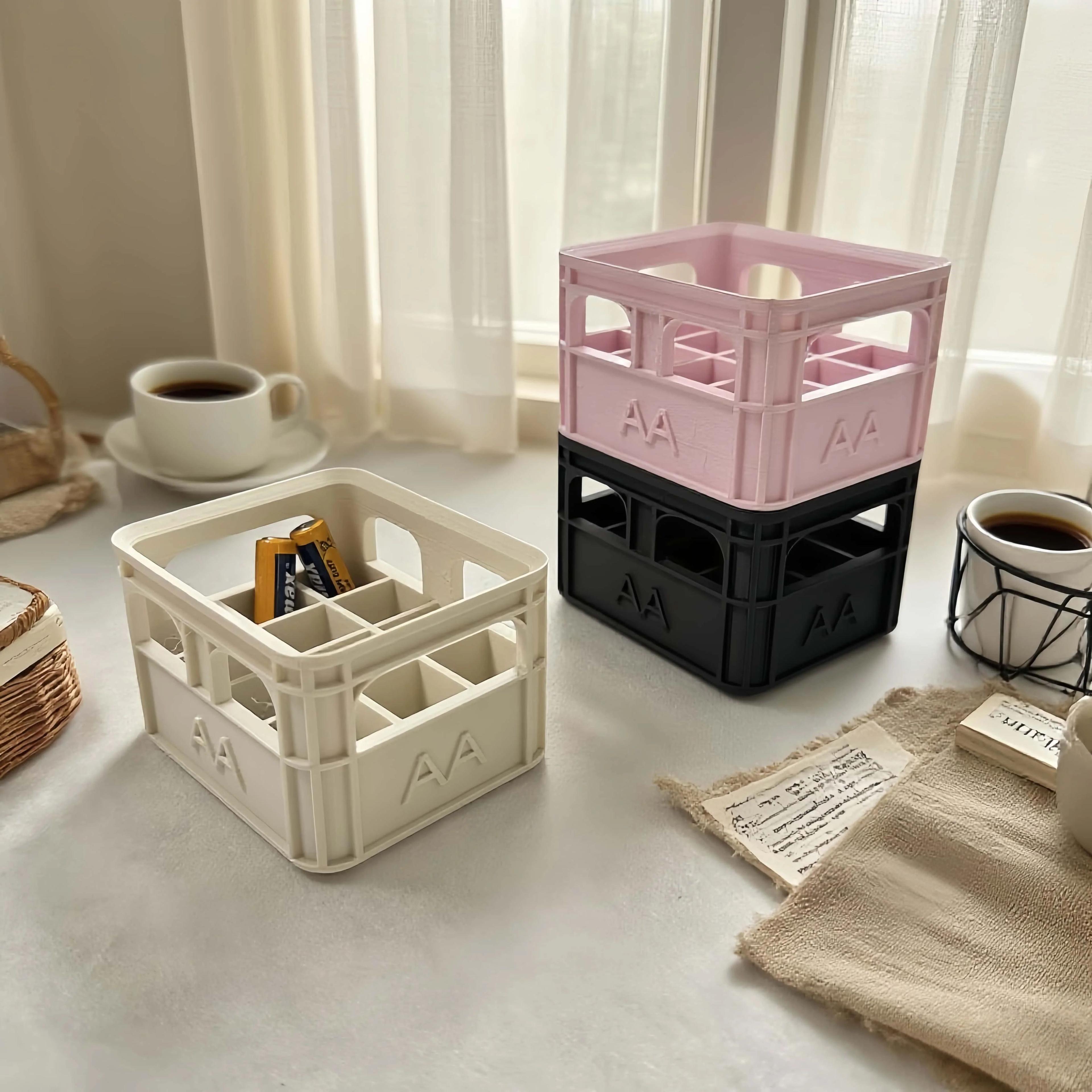 Retro Industrial Battery Storage Box Organizer For Desk  Home 3