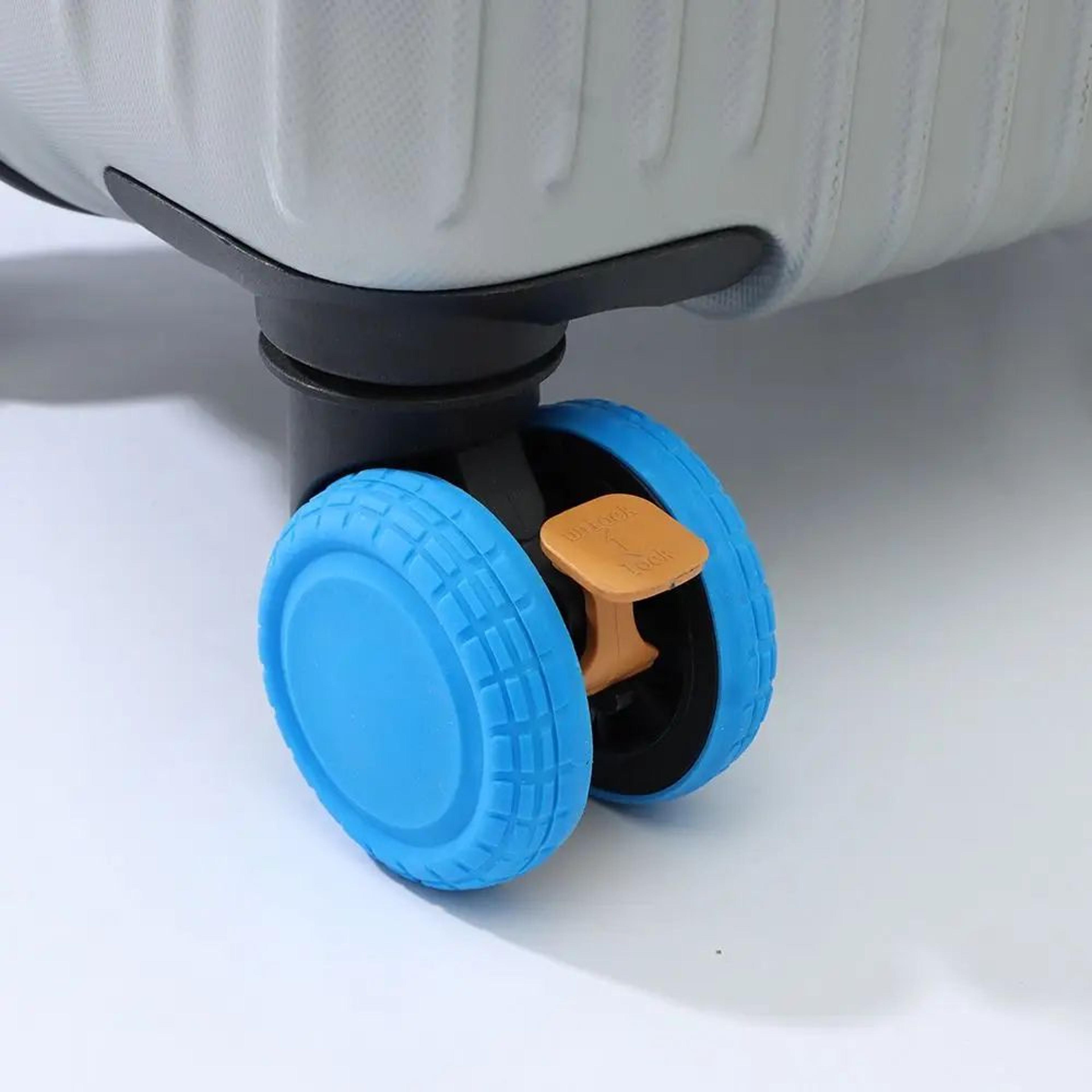 Silent Glide Silicone Luggage Wheel Covers  Durable Suitcase Wheel Protector Set 3