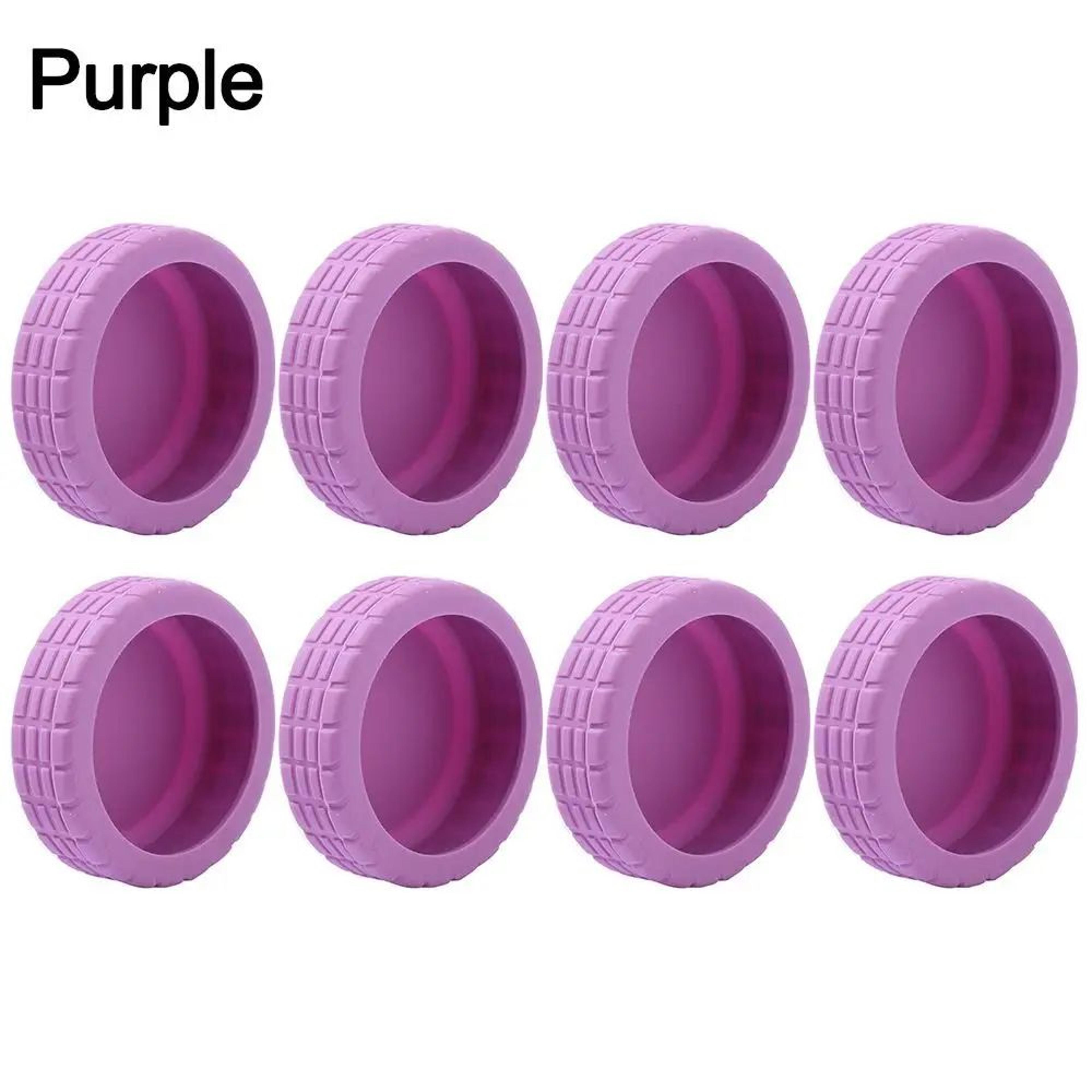 Silent Glide Silicone Luggage Wheel Covers  Durable Suitcase Wheel Protector Set 10