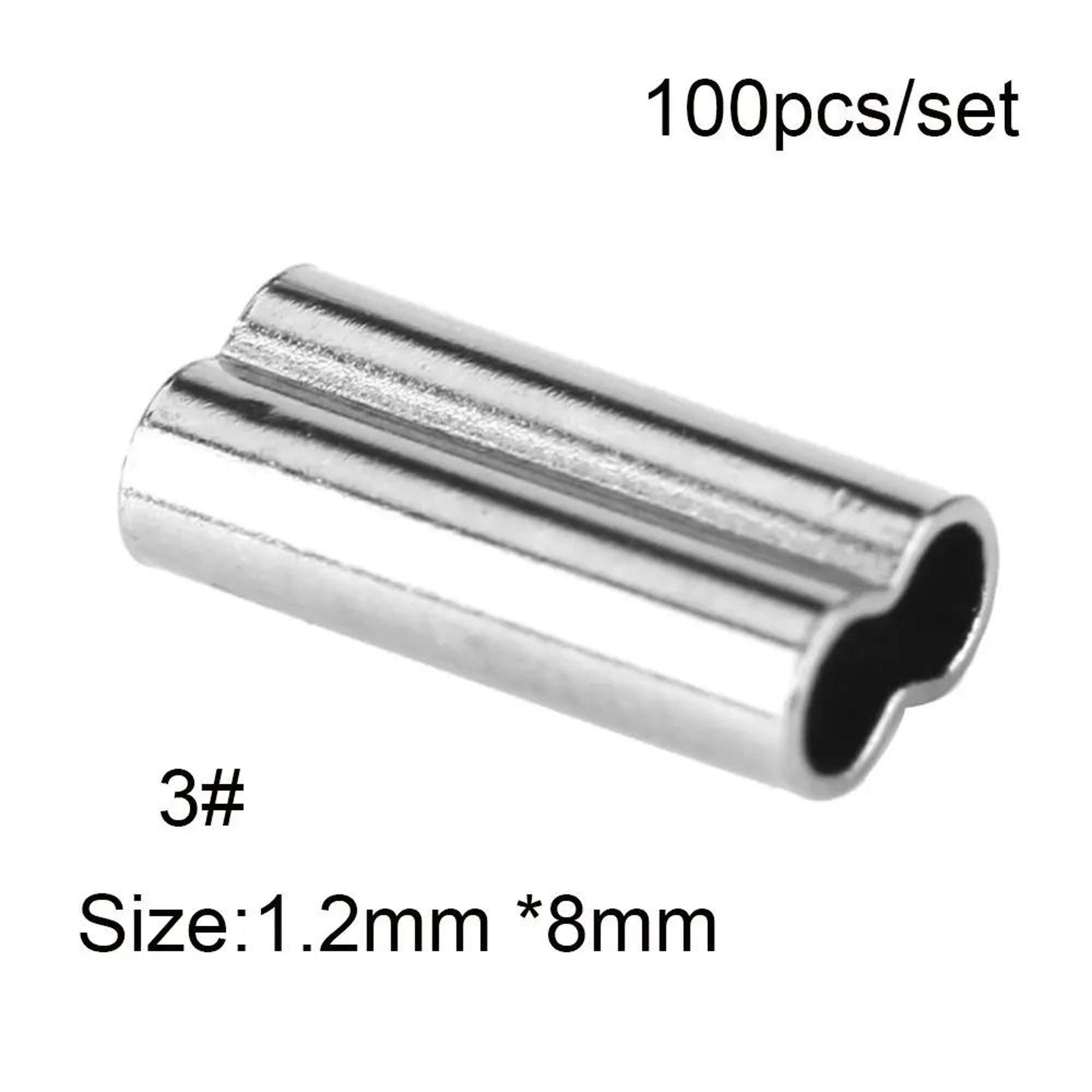 100PCS Brass Fishing Crimp Sleeves For Secure Line Rigging 8