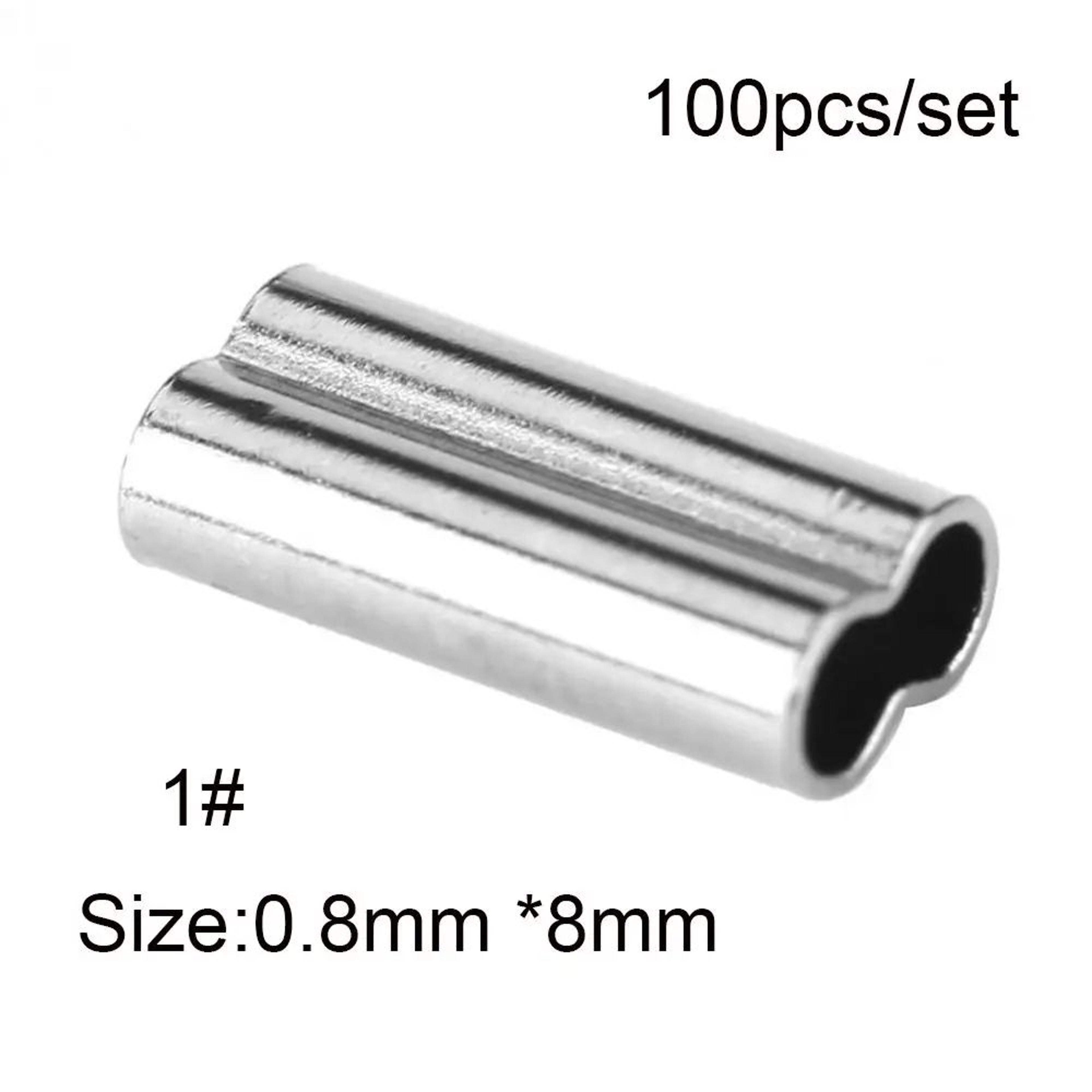 100PCS Brass Fishing Crimp Sleeves For Secure Line Rigging 6