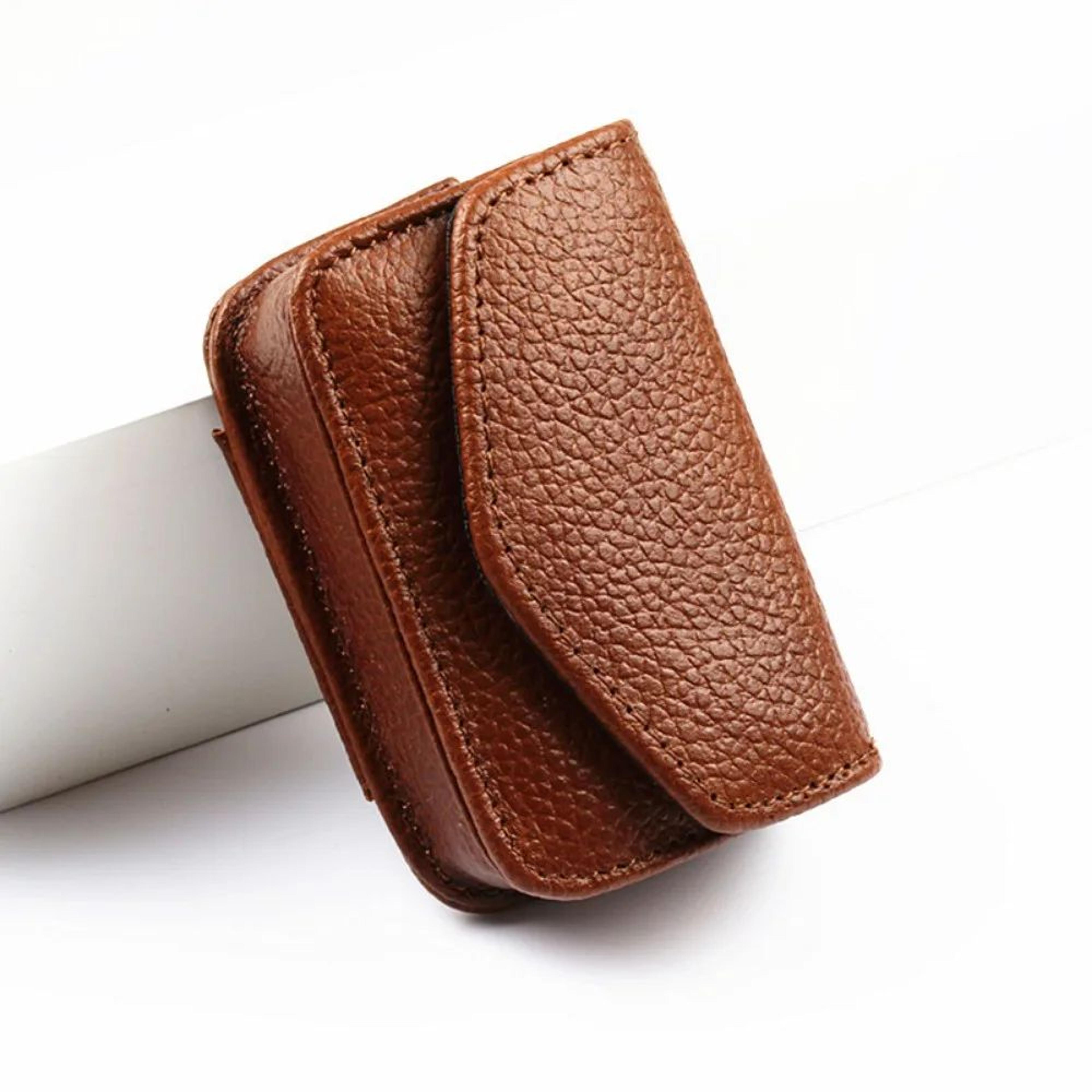 Portable Leather Belt Clip Glasses Case  Foldable Eyeglass Holder For Everyday Carry 9