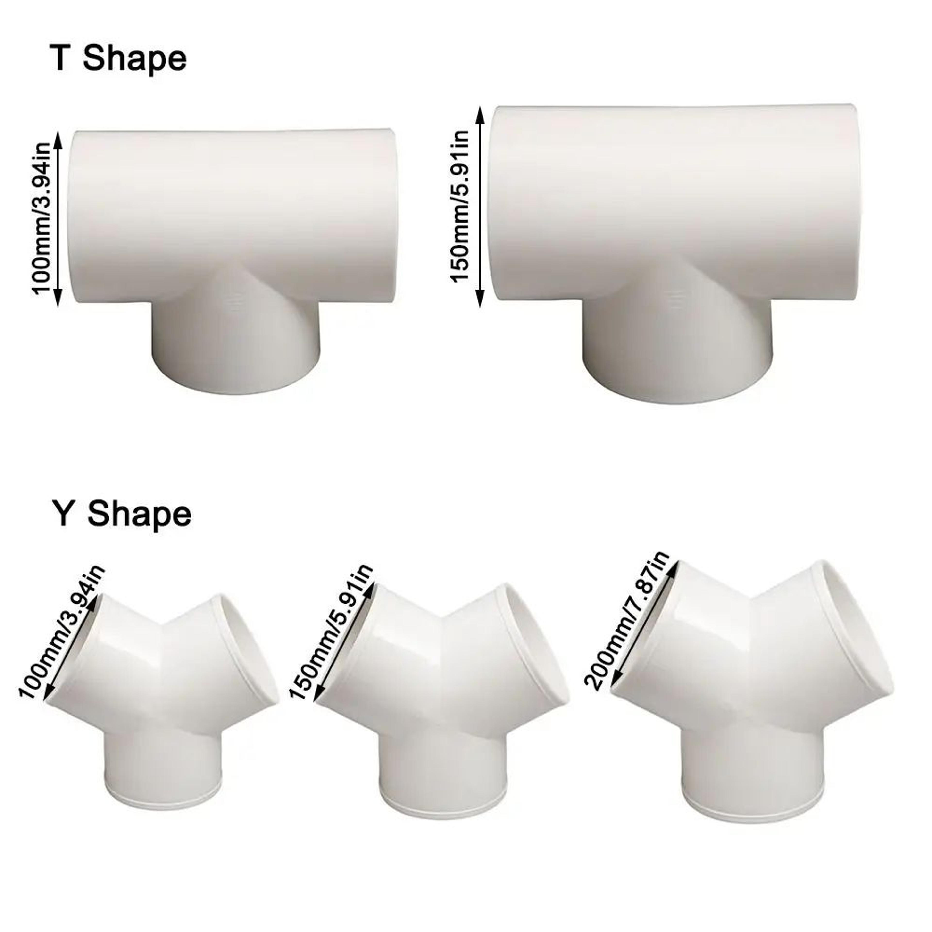HighFlow PVC Duct Splitter Connector  3 Way Ventilation Pipe Coupler For Exhaust Systems 5