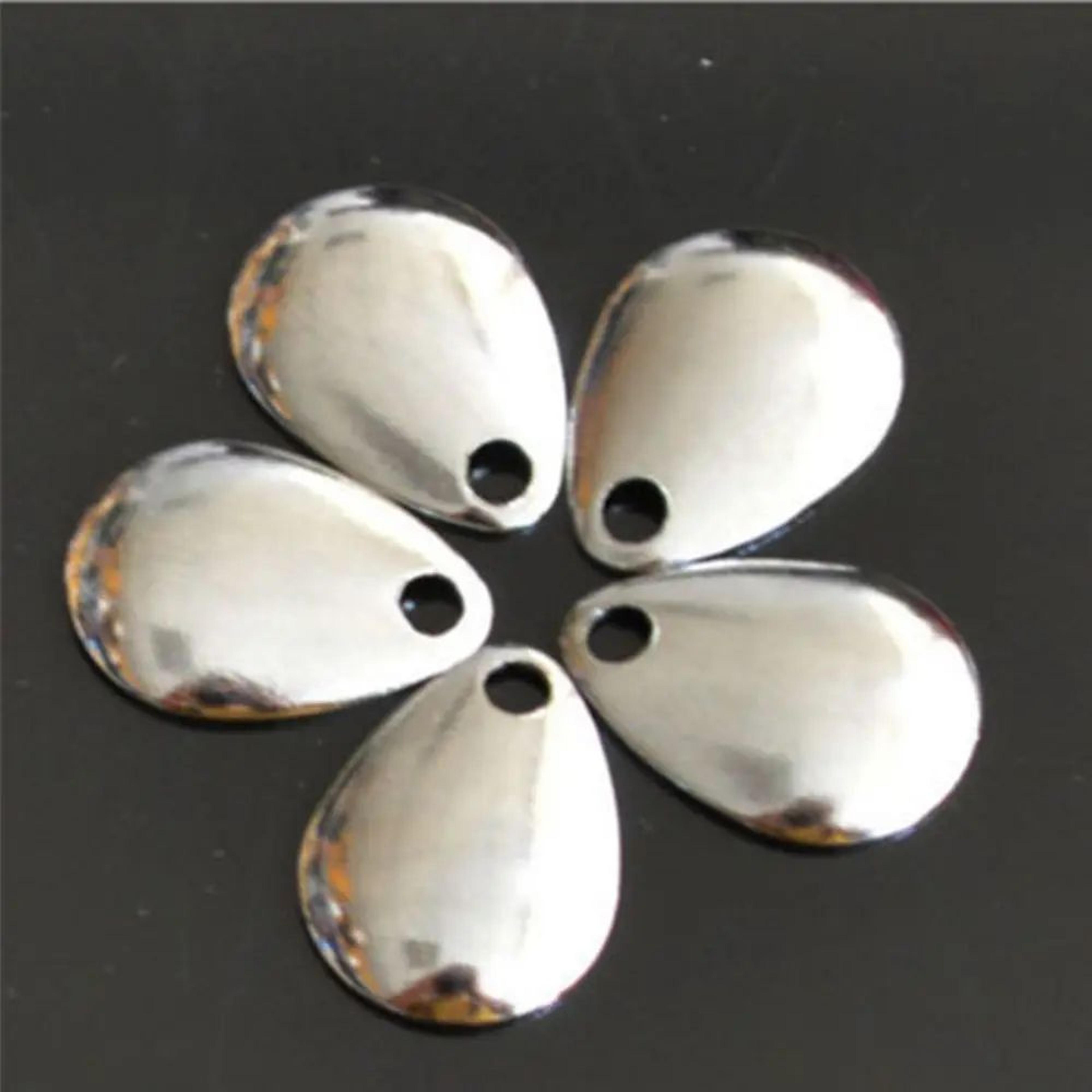 50pcs Fishing Spinner Blades Set  Nickel Spoon Blades For Flounder Attractor Lures  DIY Tackle 5