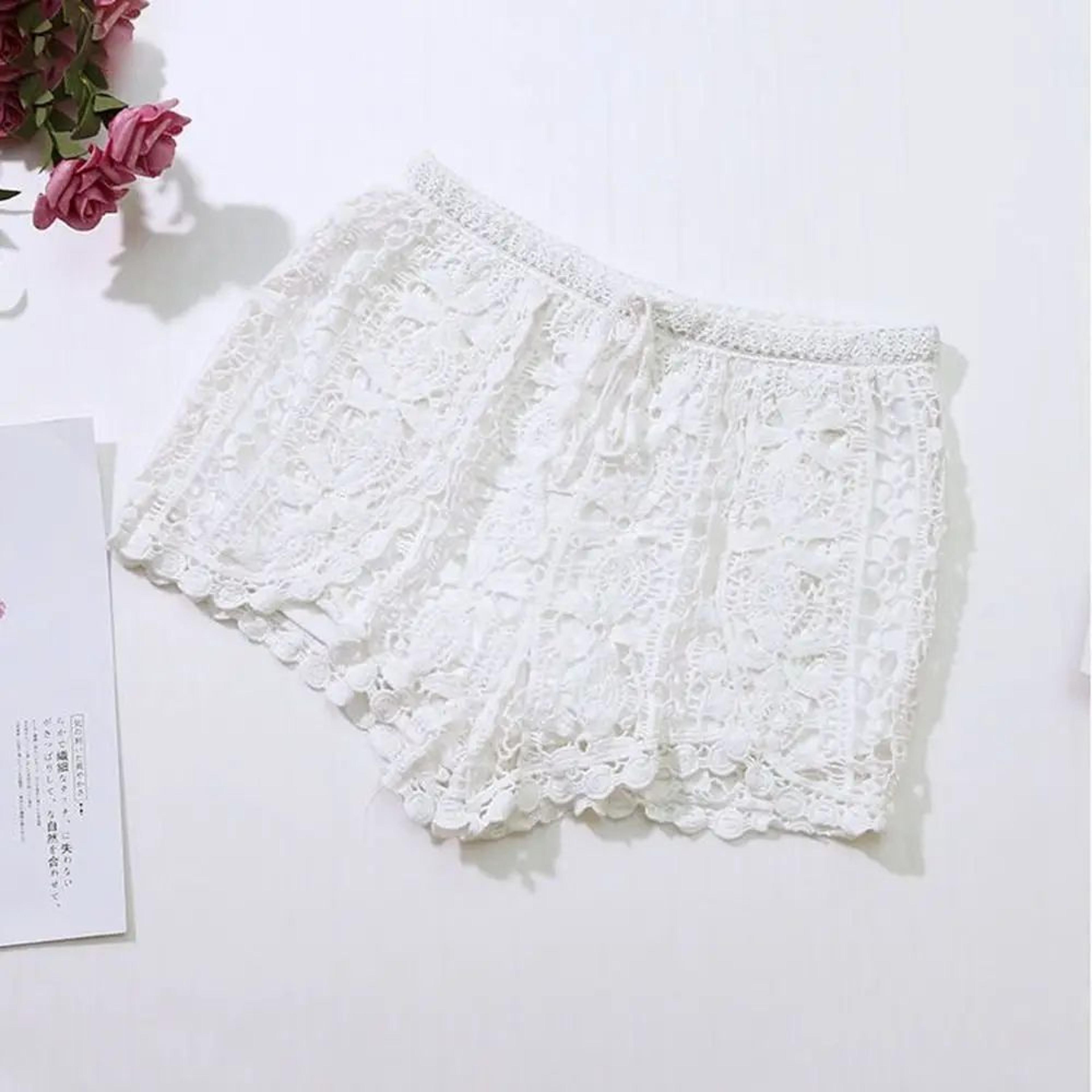 Boho Crochet High Waist Summer Shorts With LaceUp Detail 9