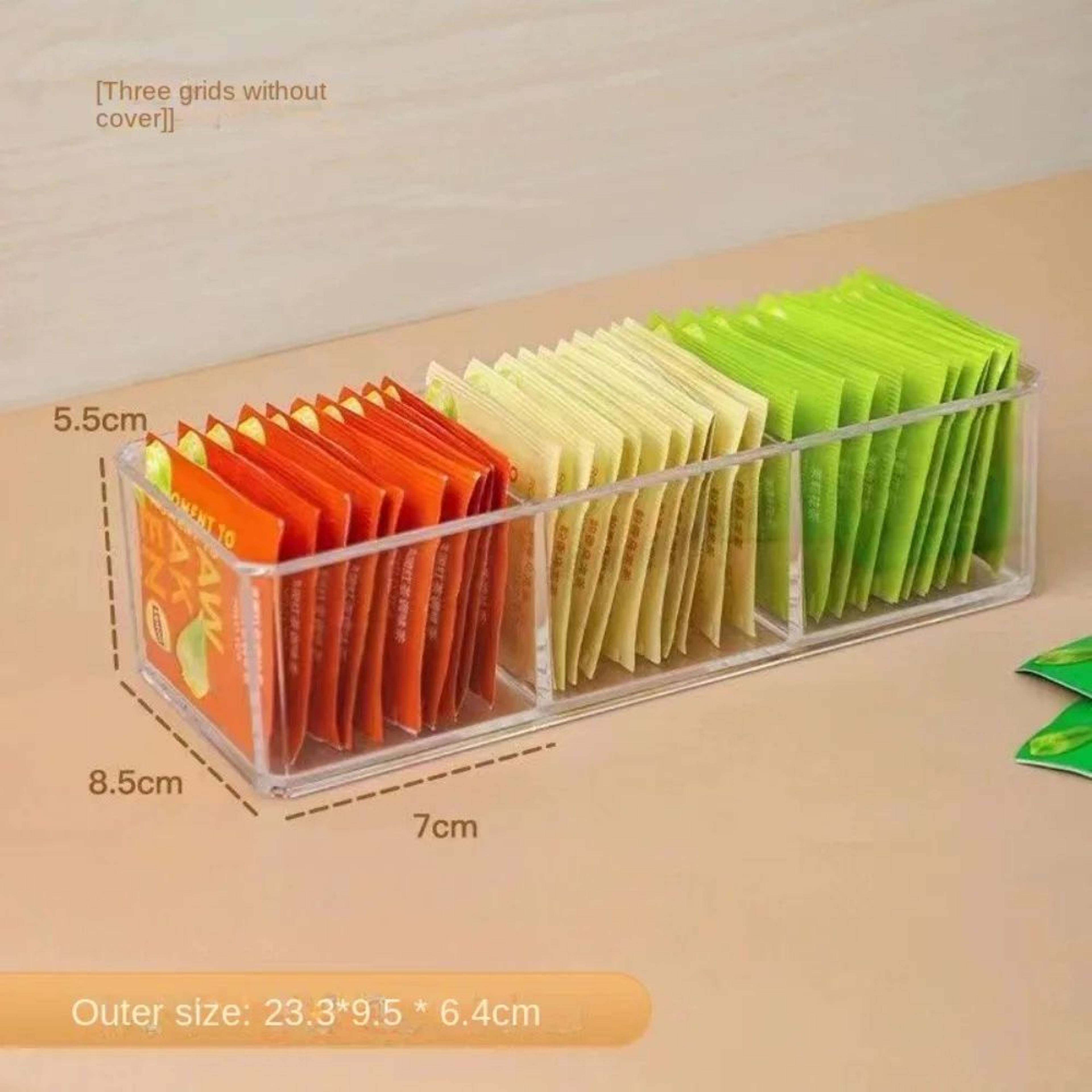 ClearView Acrylic Tea Bag Organizer With Drawer Divider Storage 2