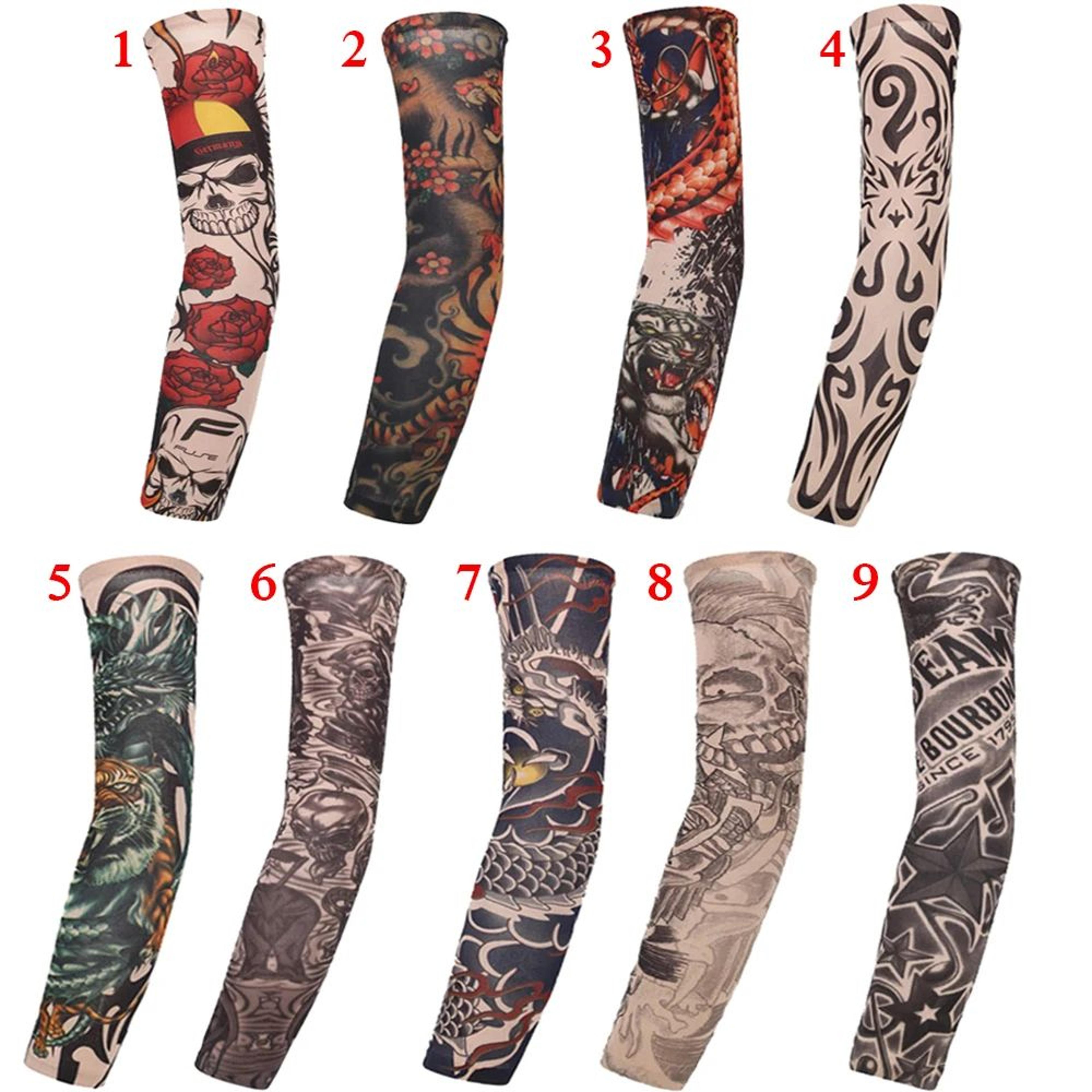 Floral Tattoo UV Protection Arm Sleeves For Cooling  Outdoor Comfort 5