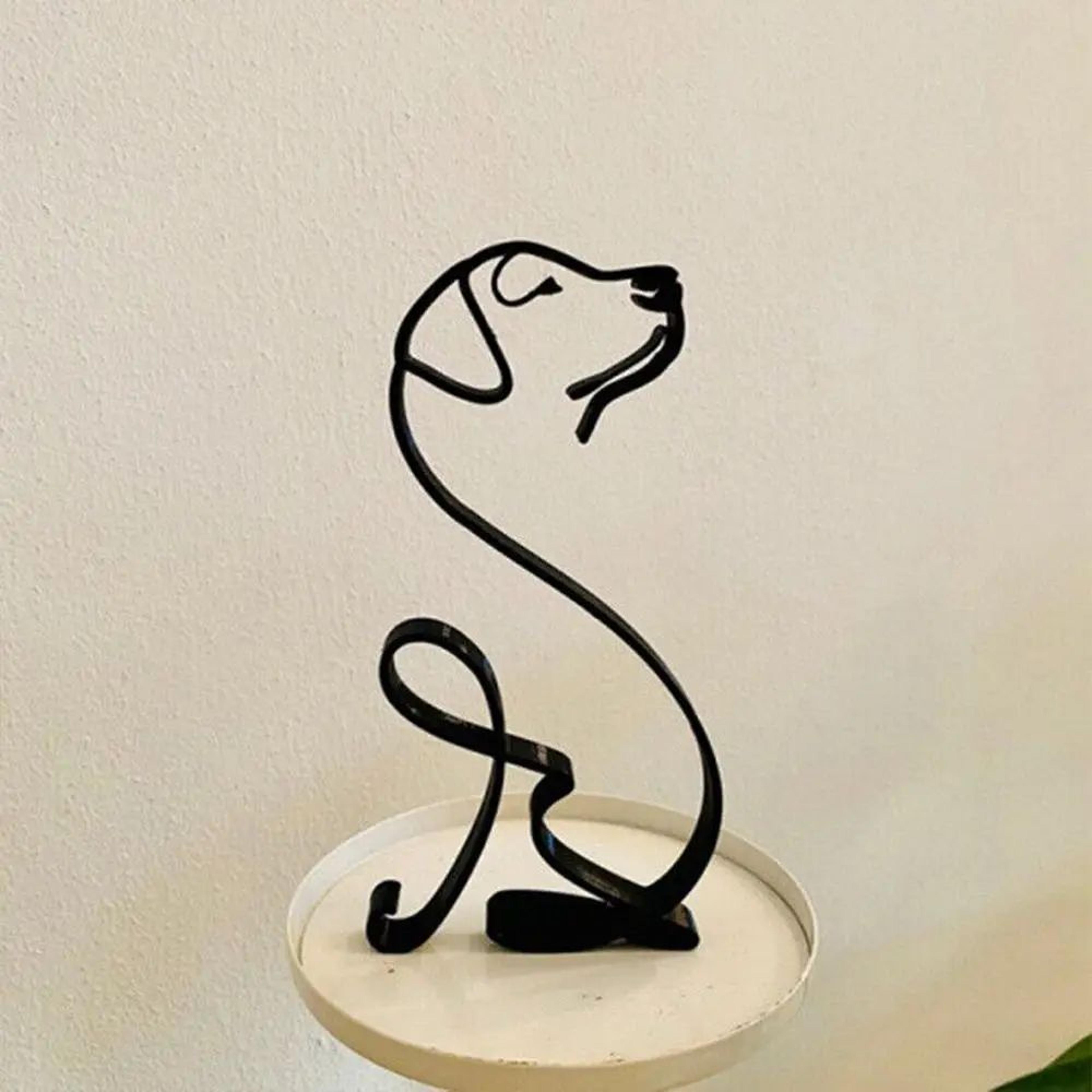 Modern Wrought Iron Dog Figurine For Minimalist Home Decor 10