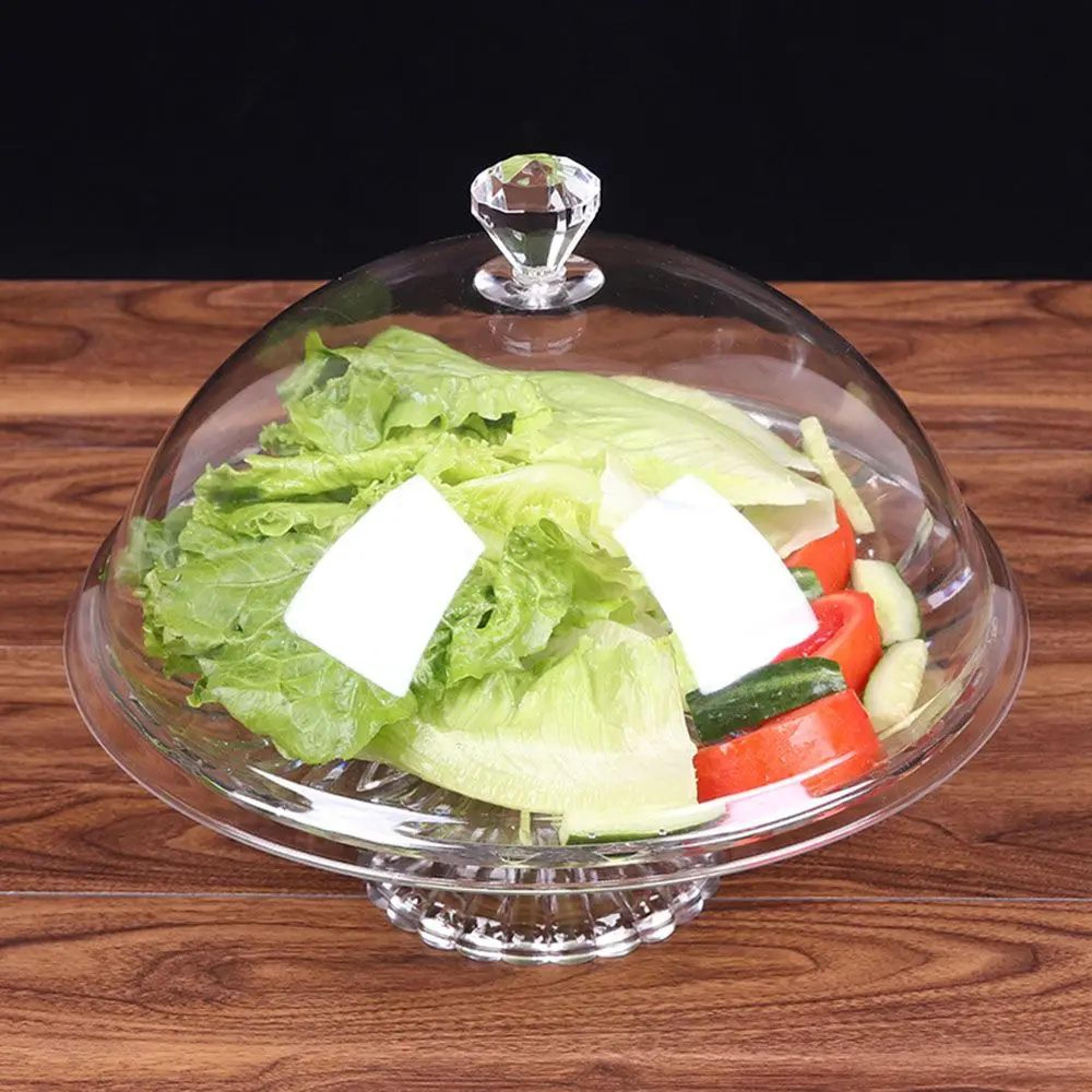 elegant acrylic cake stand with cover – dustproof dessert display dome
