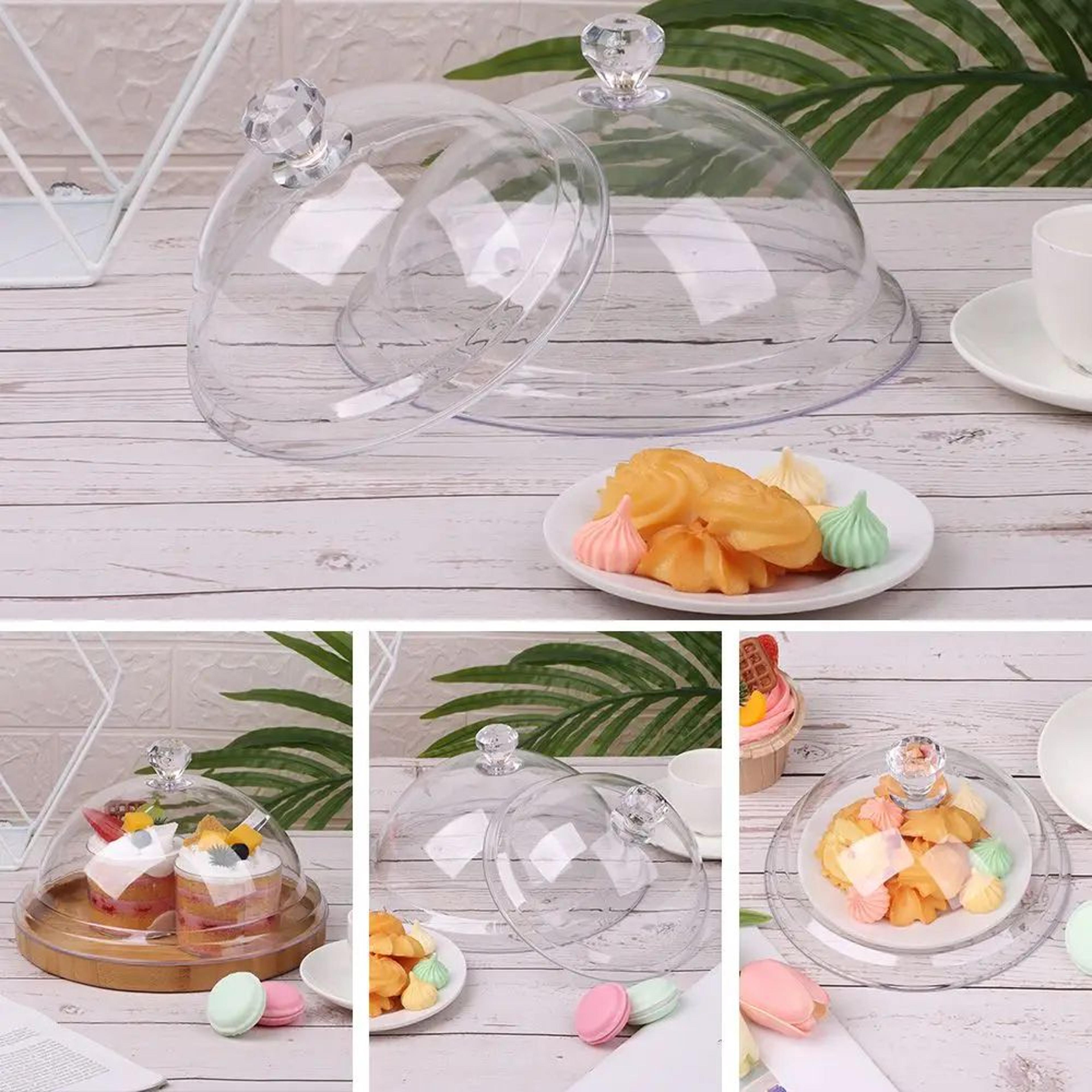 Elegant Acrylic Cake Stand With Cover  Dustproof Dessert Display Dome 1
