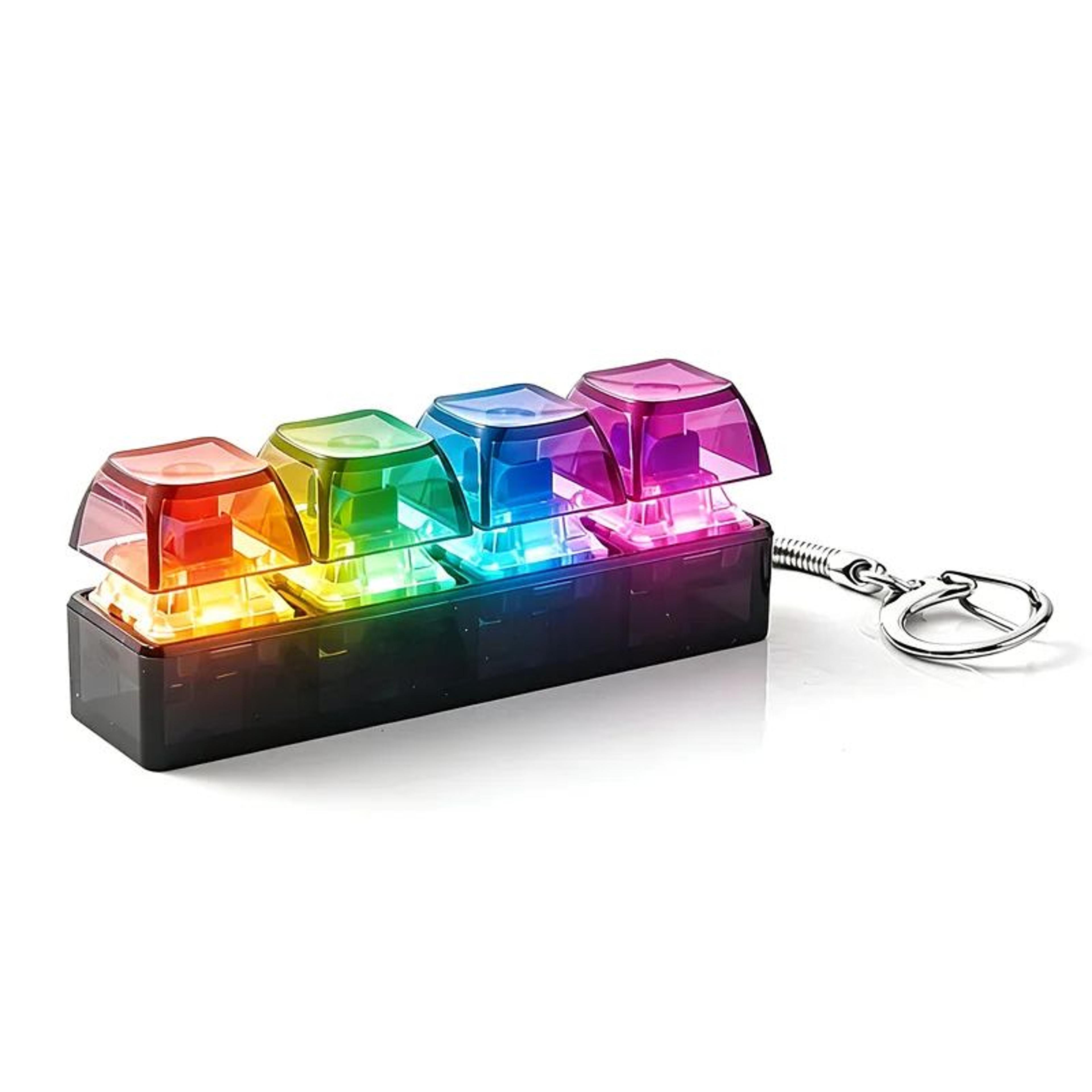 RGB Mini Keypad Fidget Toy  Clicky Keyboard Keychain For Stress Relief 6