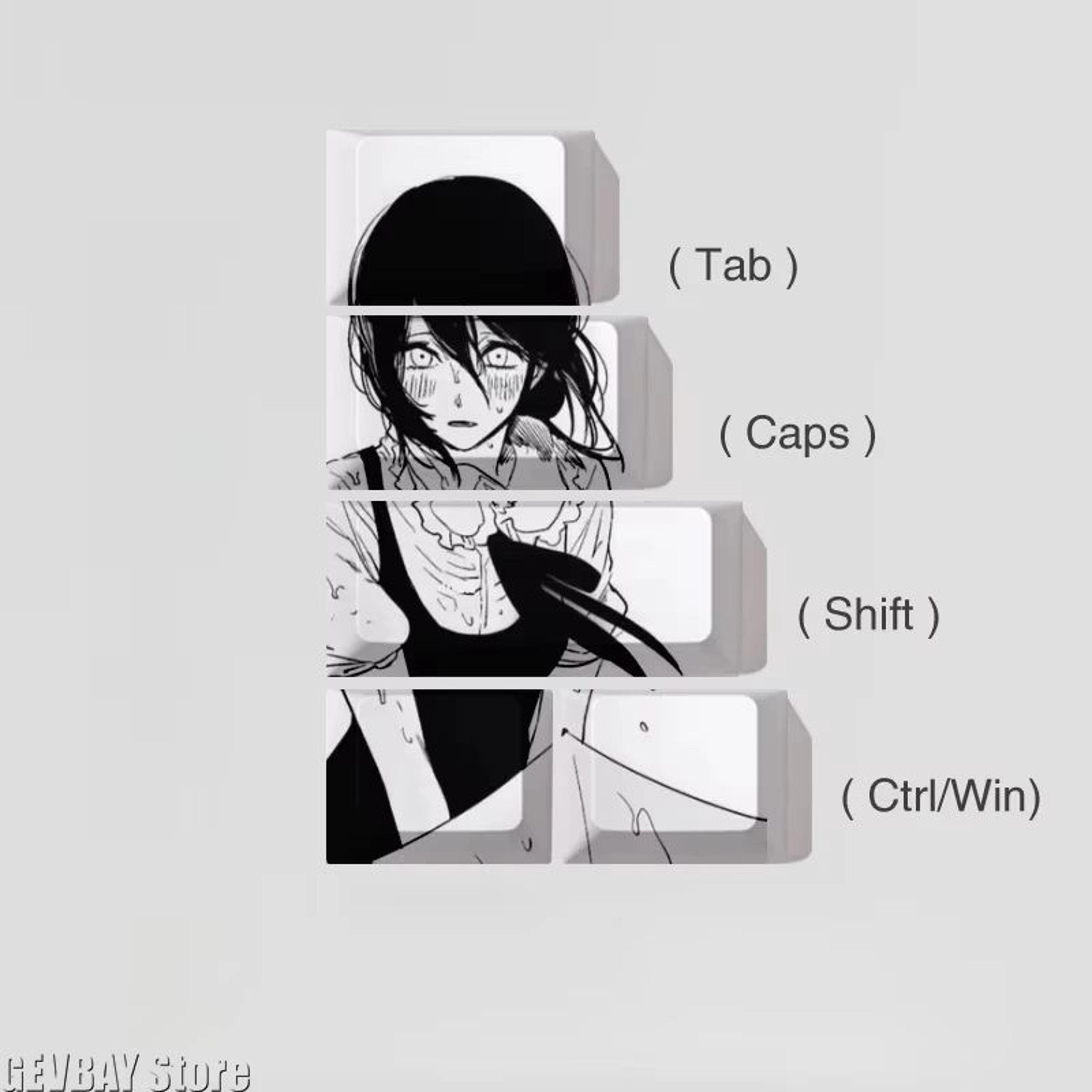 Reze Anime Keycaps Set  Premium PBT Chainsaw Man Mechanical Keyboard Keycaps 1