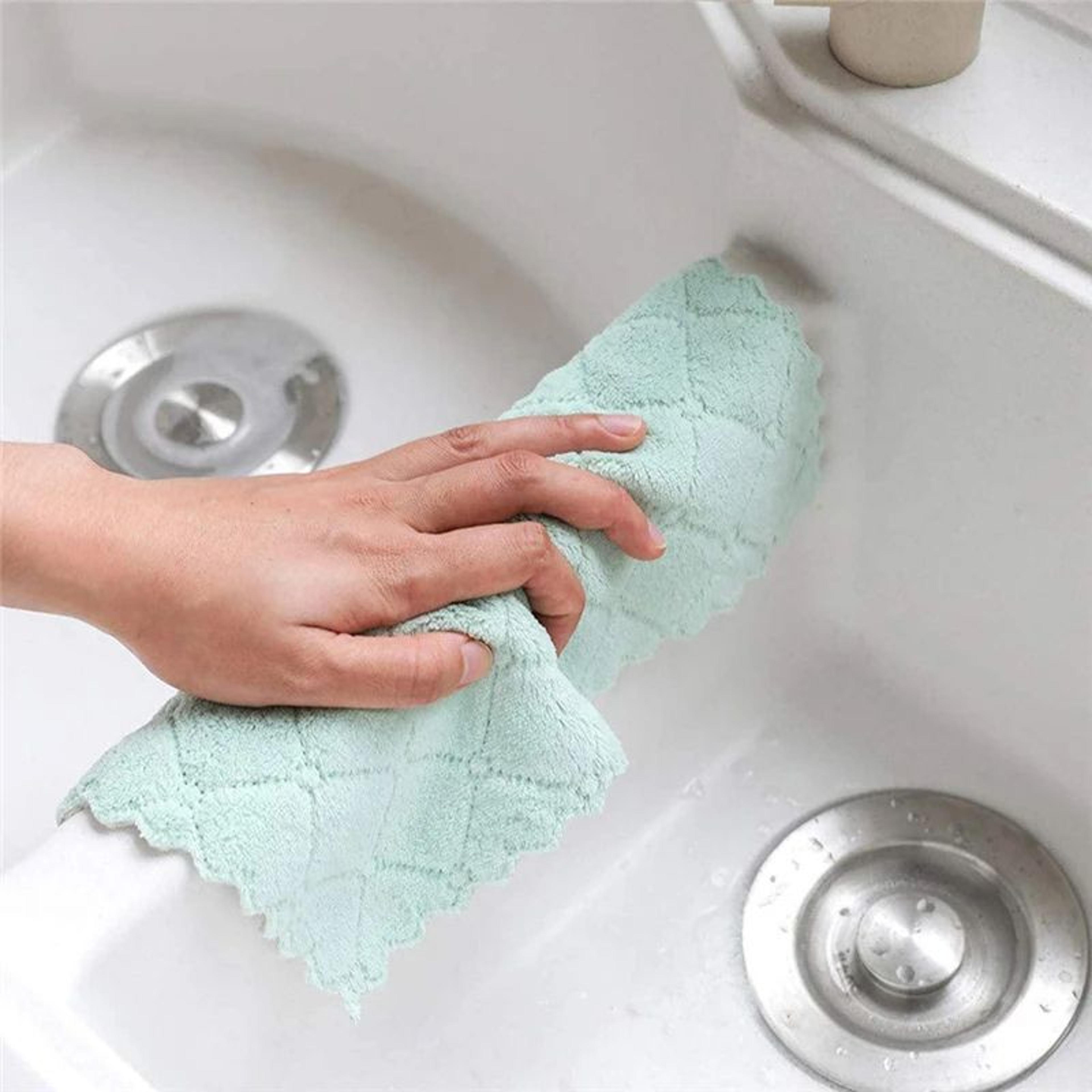 10Piece Microfiber Dish Towels Set  Super Absorbent Coral Velvet Kitchen Cleaning Cloths 4