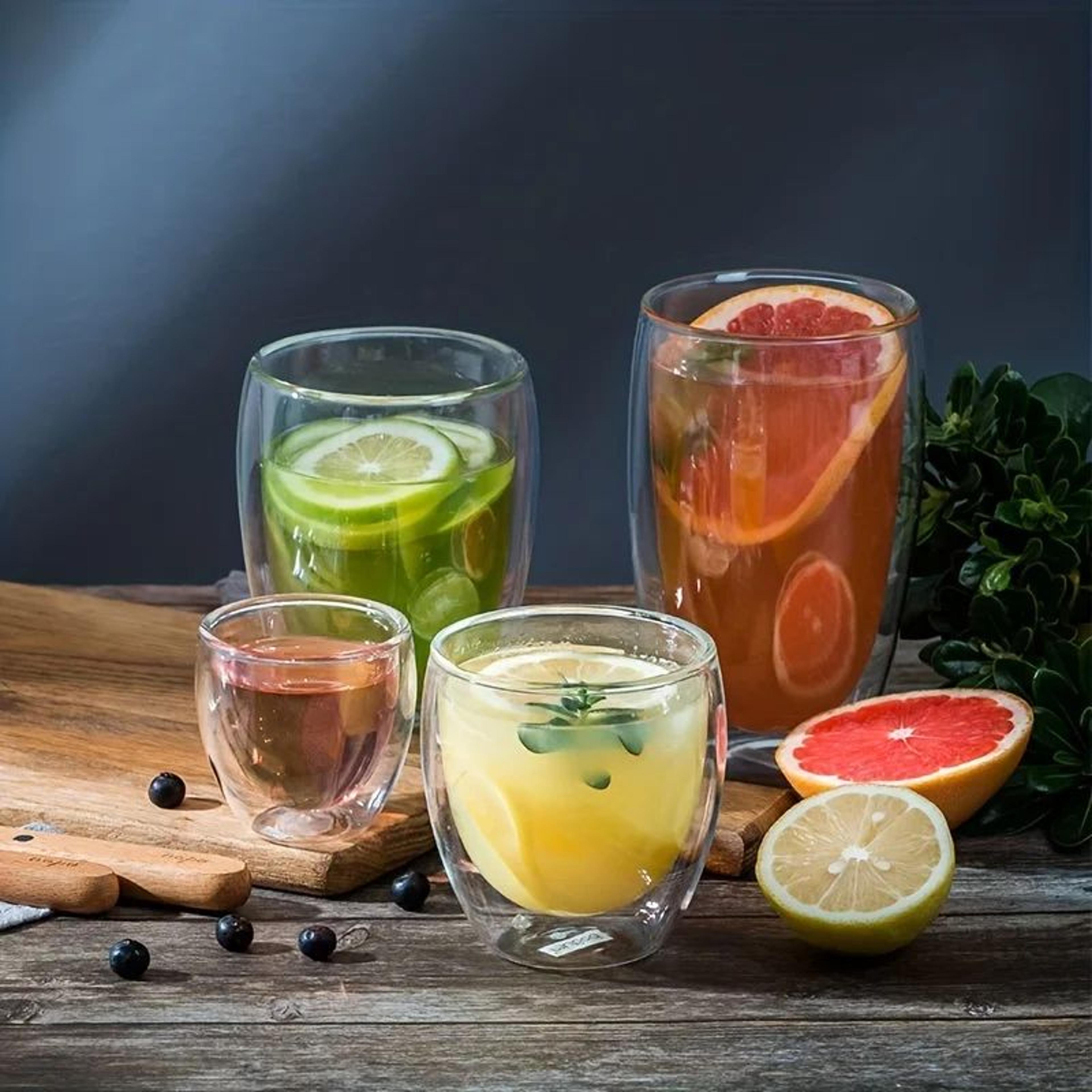 Double Wall Insulated Glass Cup For Espresso Tea  Whisky 1
