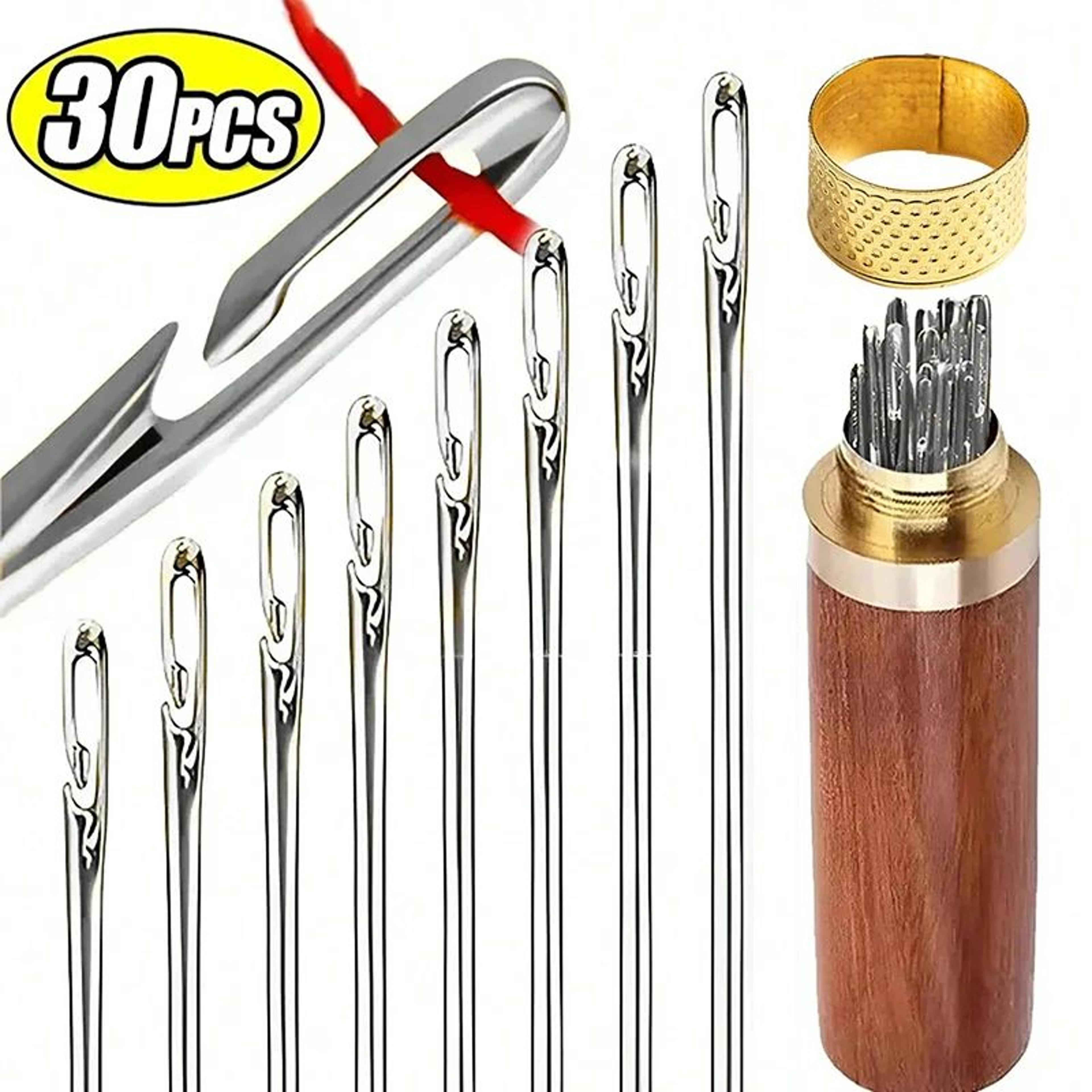 quickthread self-threading sewing needles set for easy hand stitching