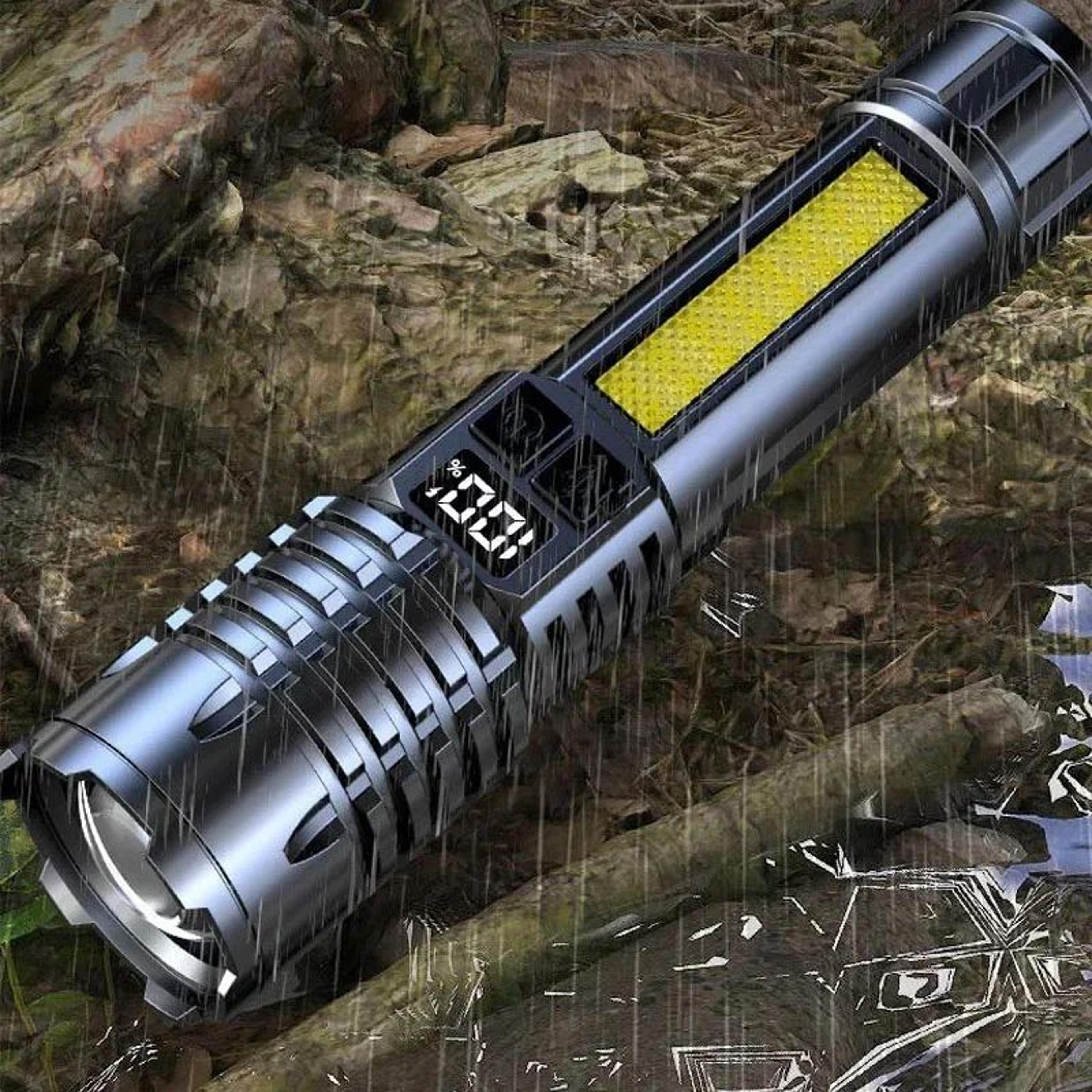 Heinast Rechargeable LED Flashlight With COB Side Light For Camping 3
