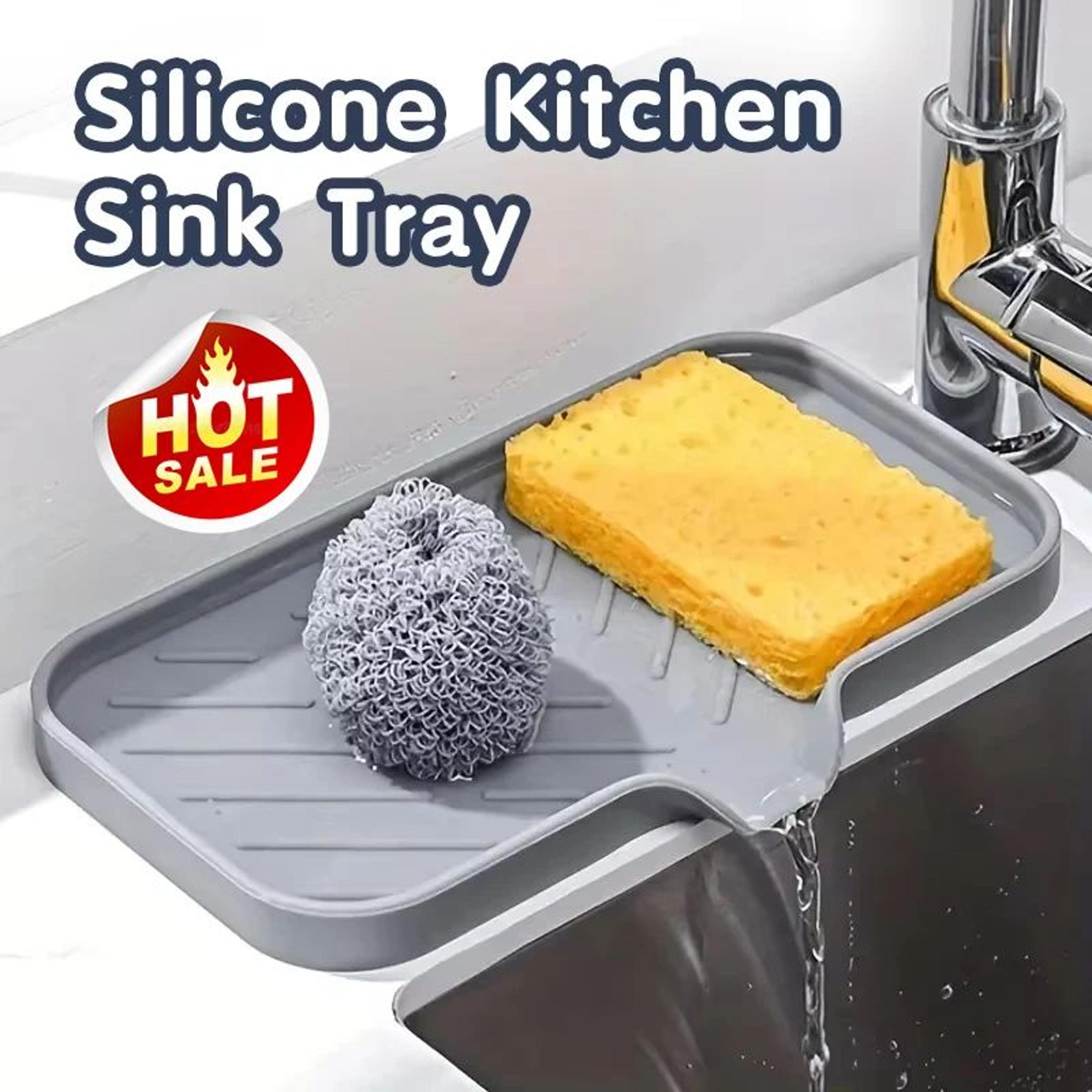 silicone faucet splash guard & kitchen sink organizer drying mat