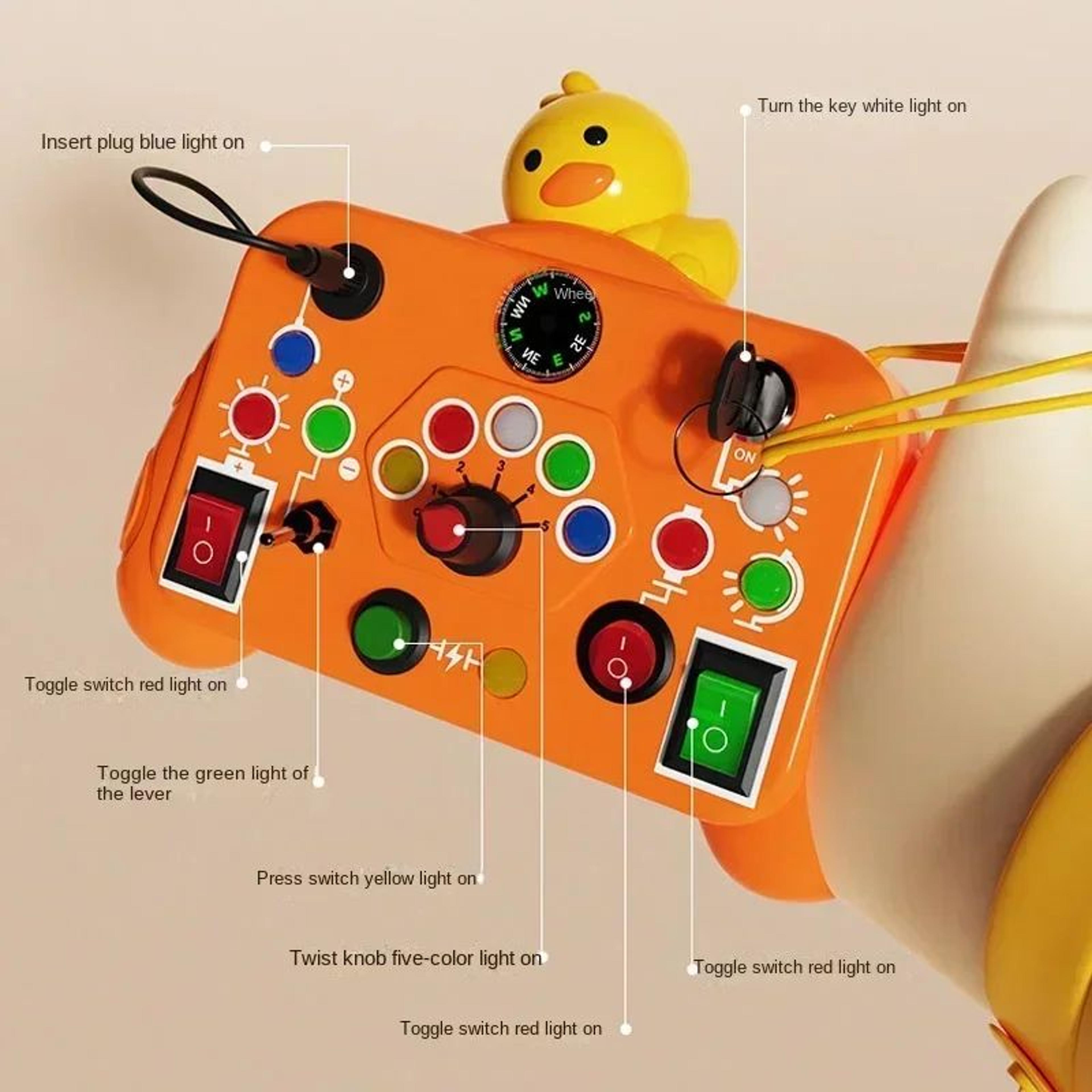 Montessori LED Busy Board For Toddlers  Sensory Travel Toy With Light Switch Activities 4