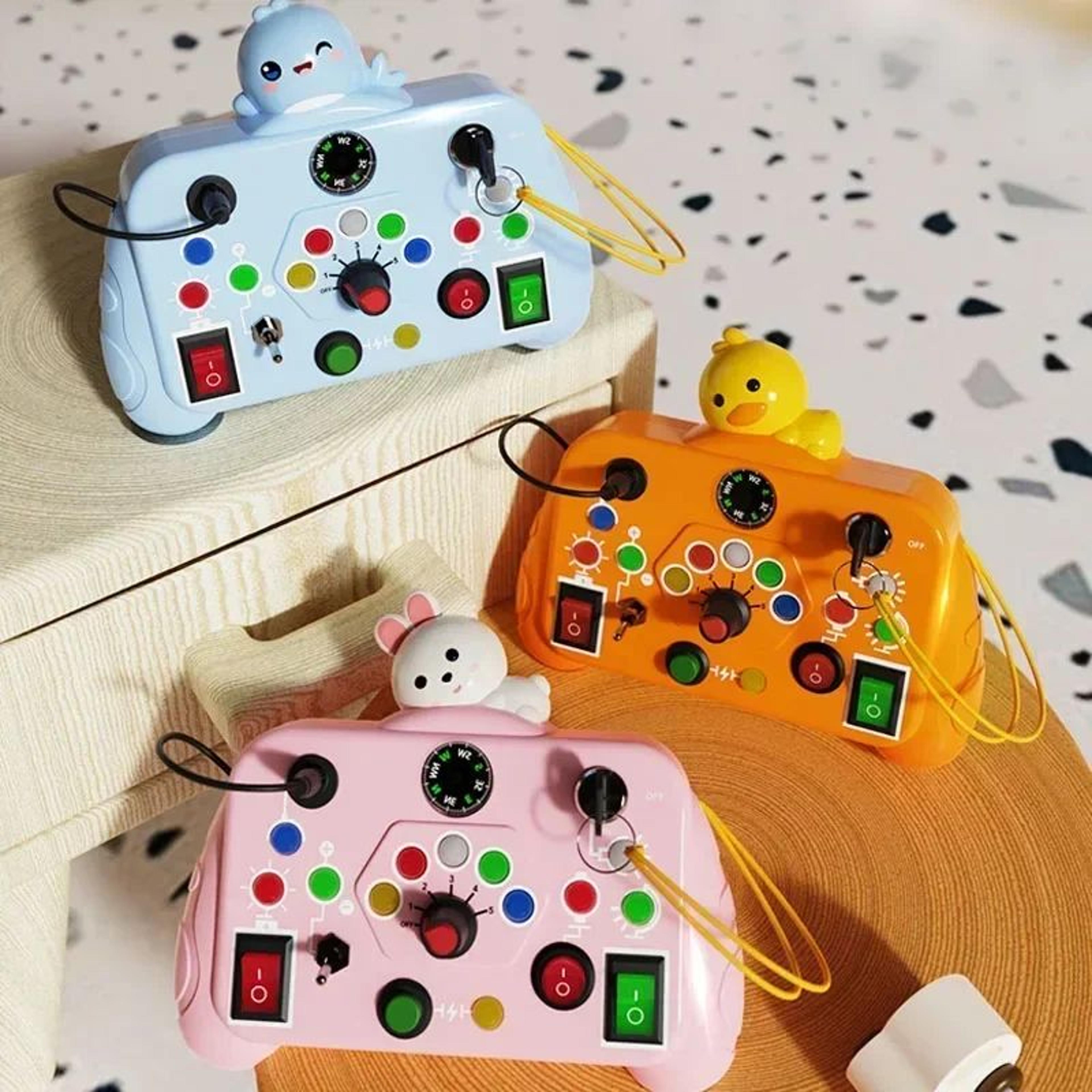 Montessori LED Busy Board For Toddlers  Sensory Travel Toy With Light Switch Activities 5