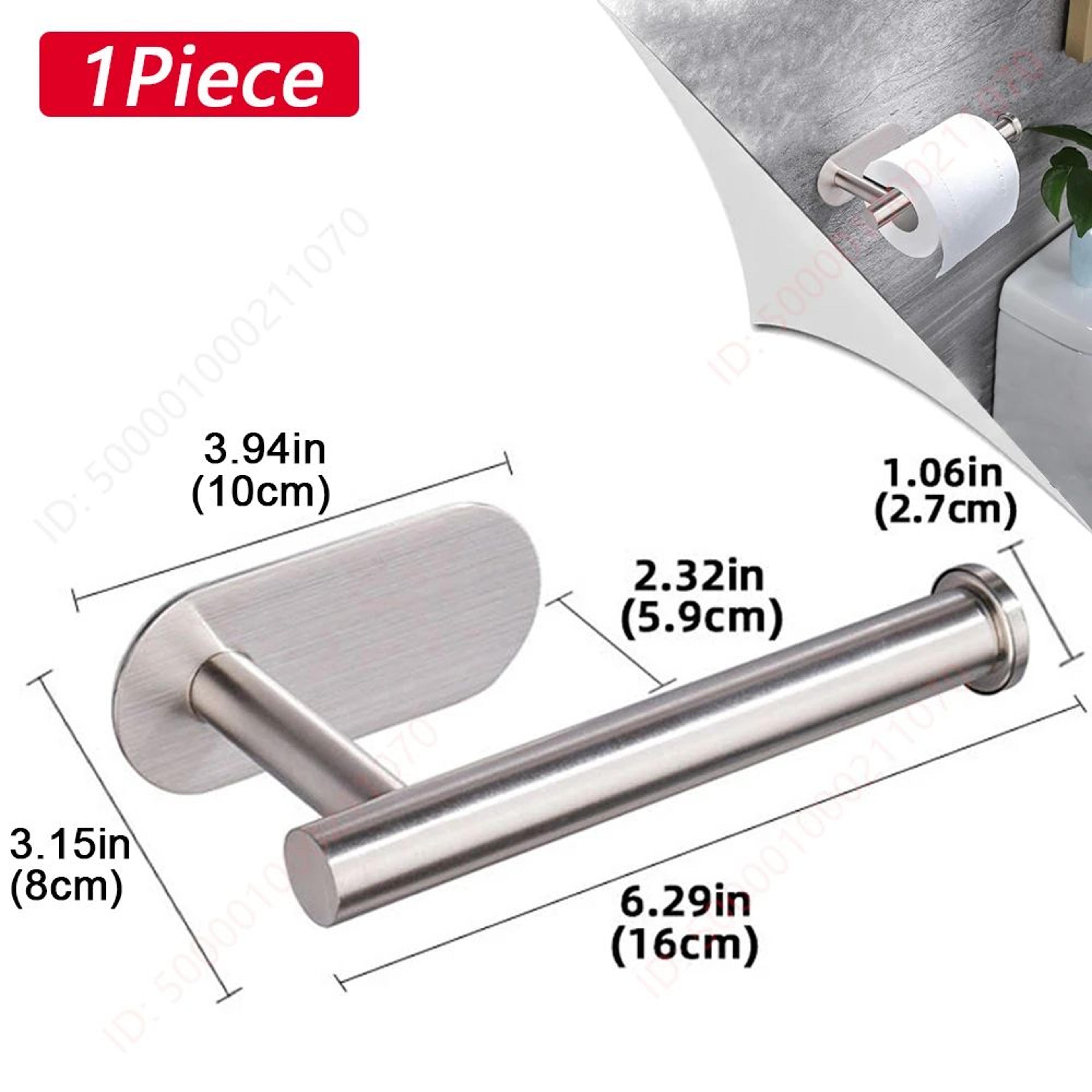 Modern Stainless Steel Adhesive Toilet Paper Holder  Wall Mounted Paper Towel Rack 6