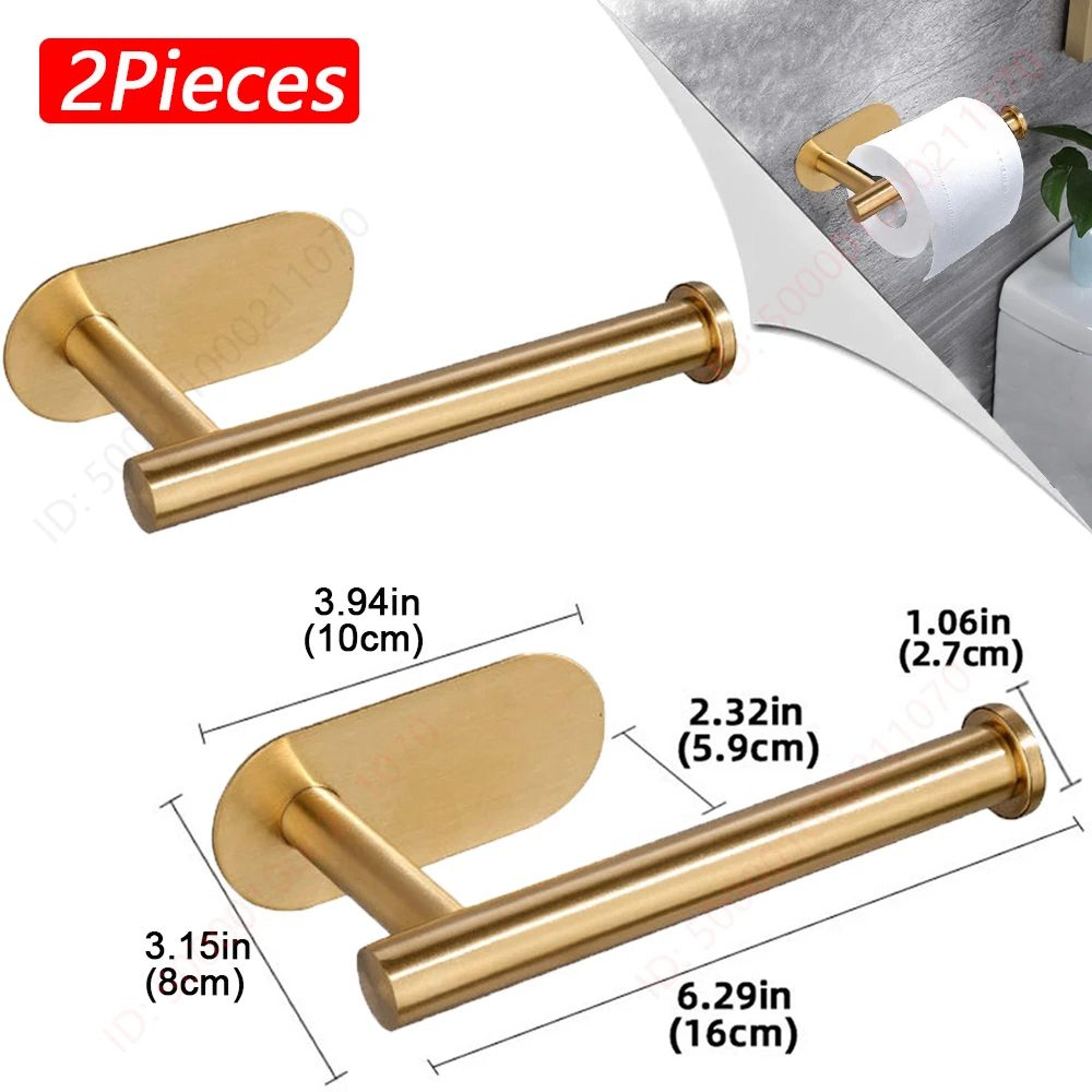 Modern Stainless Steel Adhesive Toilet Paper Holder  Wall Mounted Paper Towel Rack 11