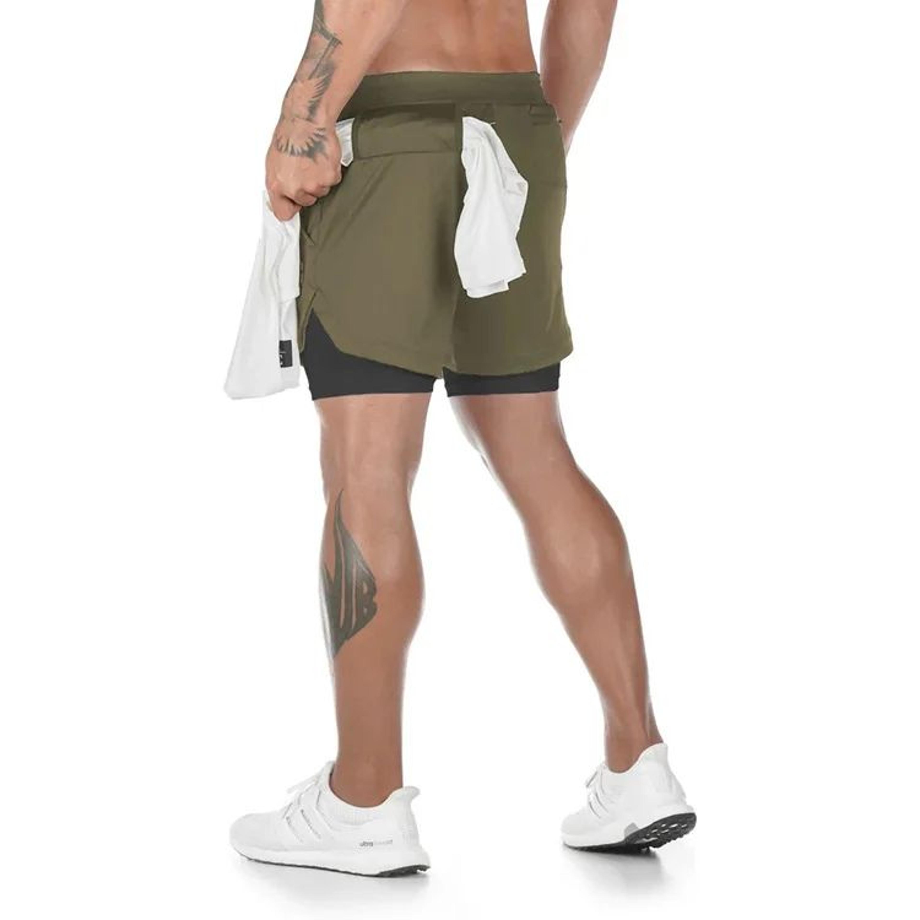 StealthFlex Mens Running Shorts 2in1 Quick Dry Gym Shorts 14