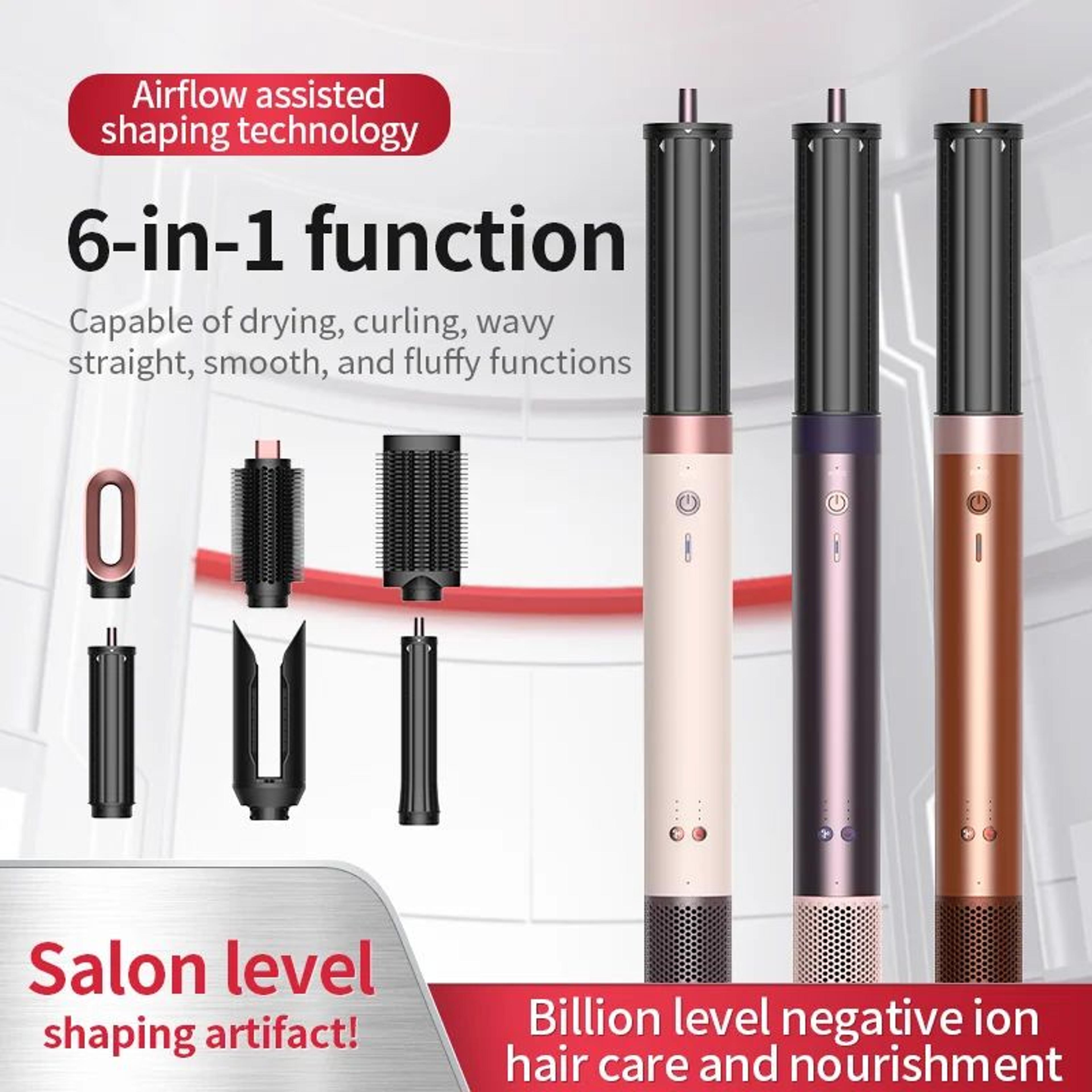 6-in-1 high-speed hair styler and ionic hair dryer set
