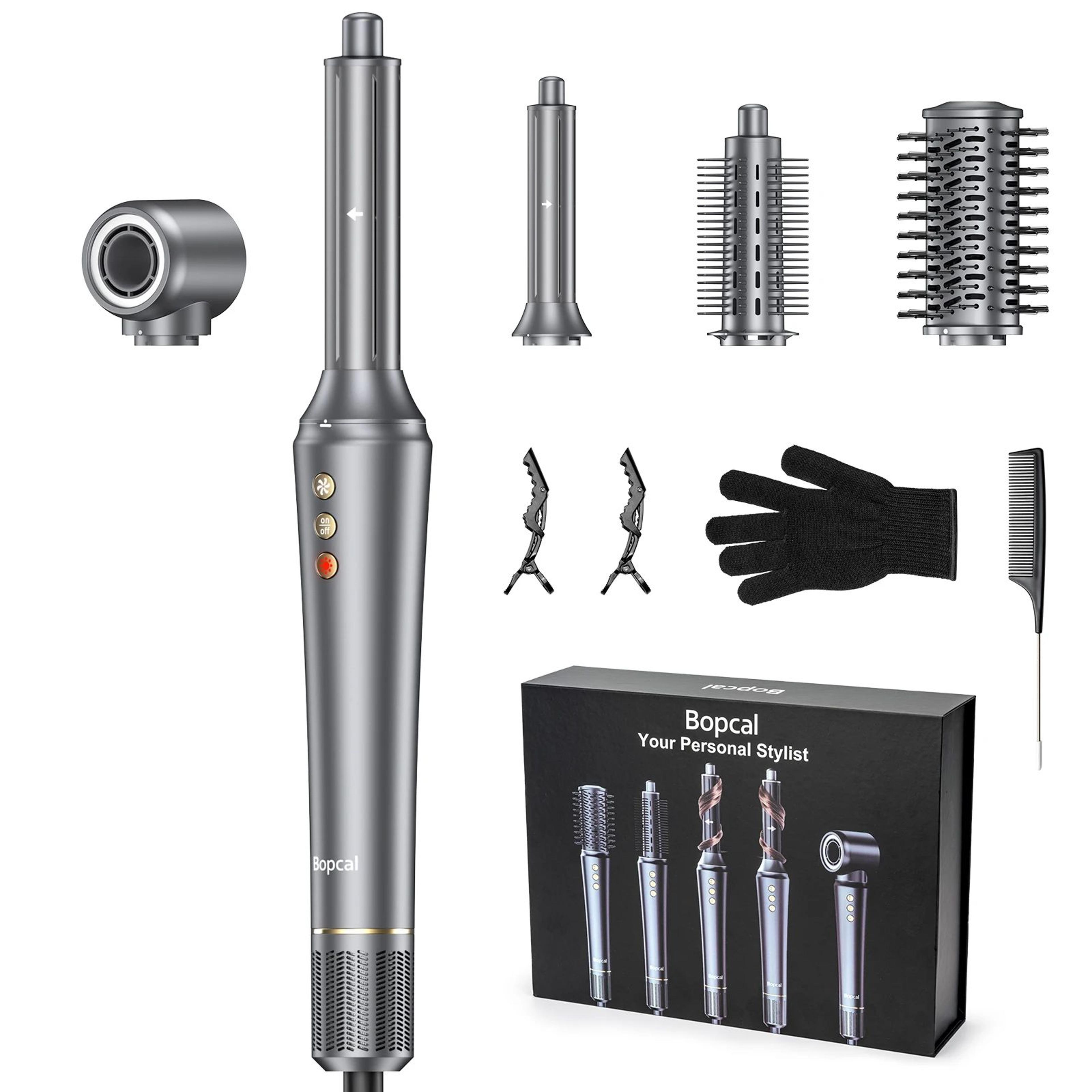 Bopcal 5in1 Hair Styler Pro  HighSpeed Ionic Hot Air Brush  Curling System 7