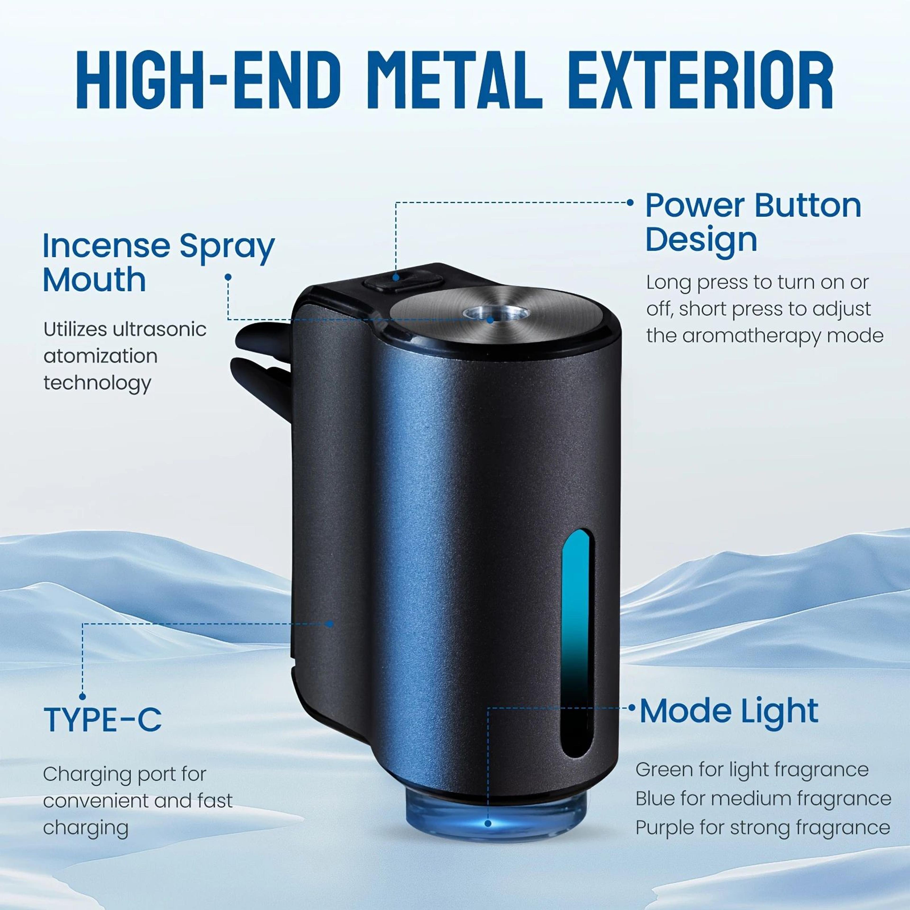 PureDrive Car Aroma Diffuser USB Rechargeable Vent Clip Air Freshener  Essential Oil Mist Humidifie 1