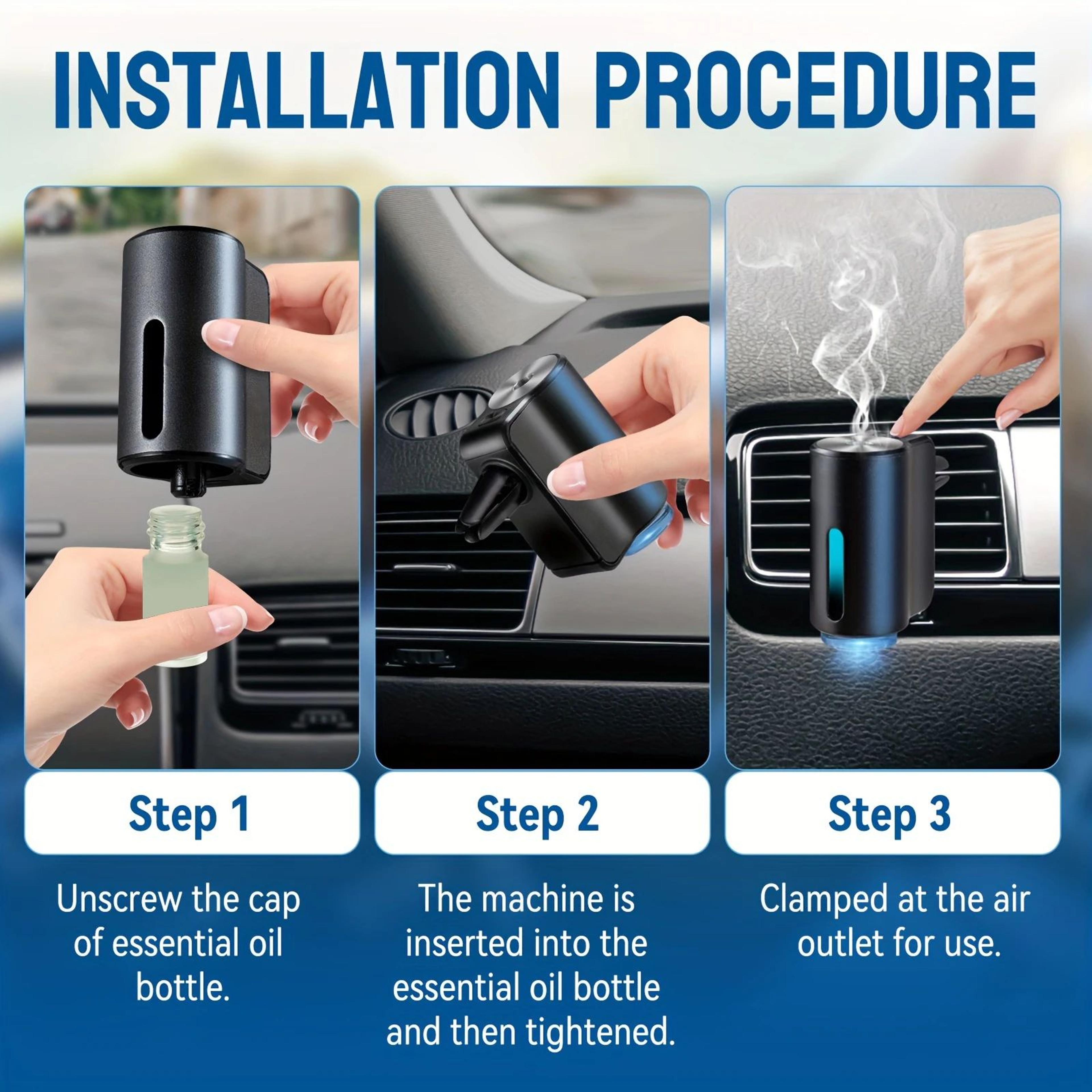 PureDrive Car Aroma Diffuser USB Rechargeable Vent Clip Air Freshener  Essential Oil Mist Humidifie 5