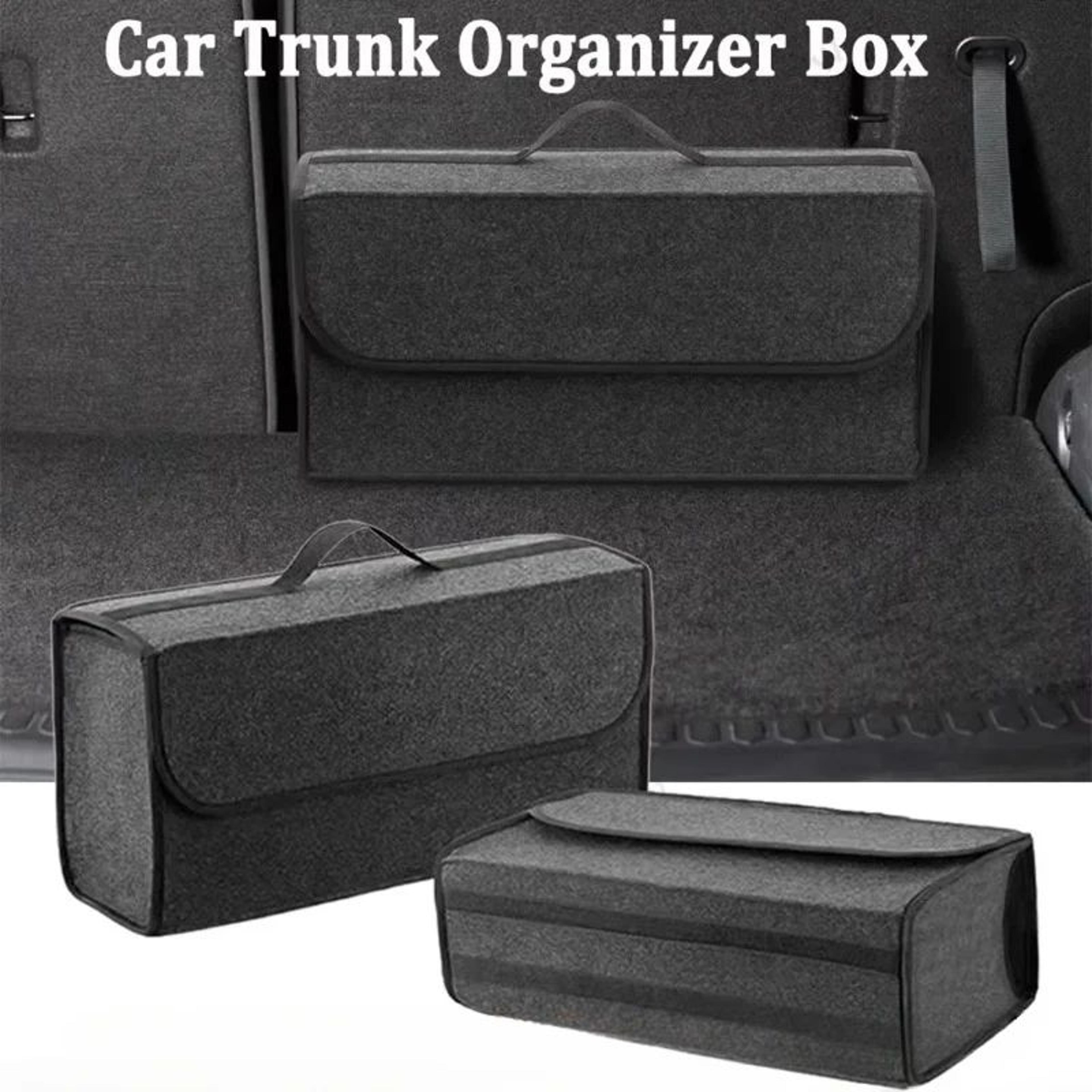 DriveGuard Car Trunk Organizer  Large Felt Storage Box With AntiSlip Compartments 1