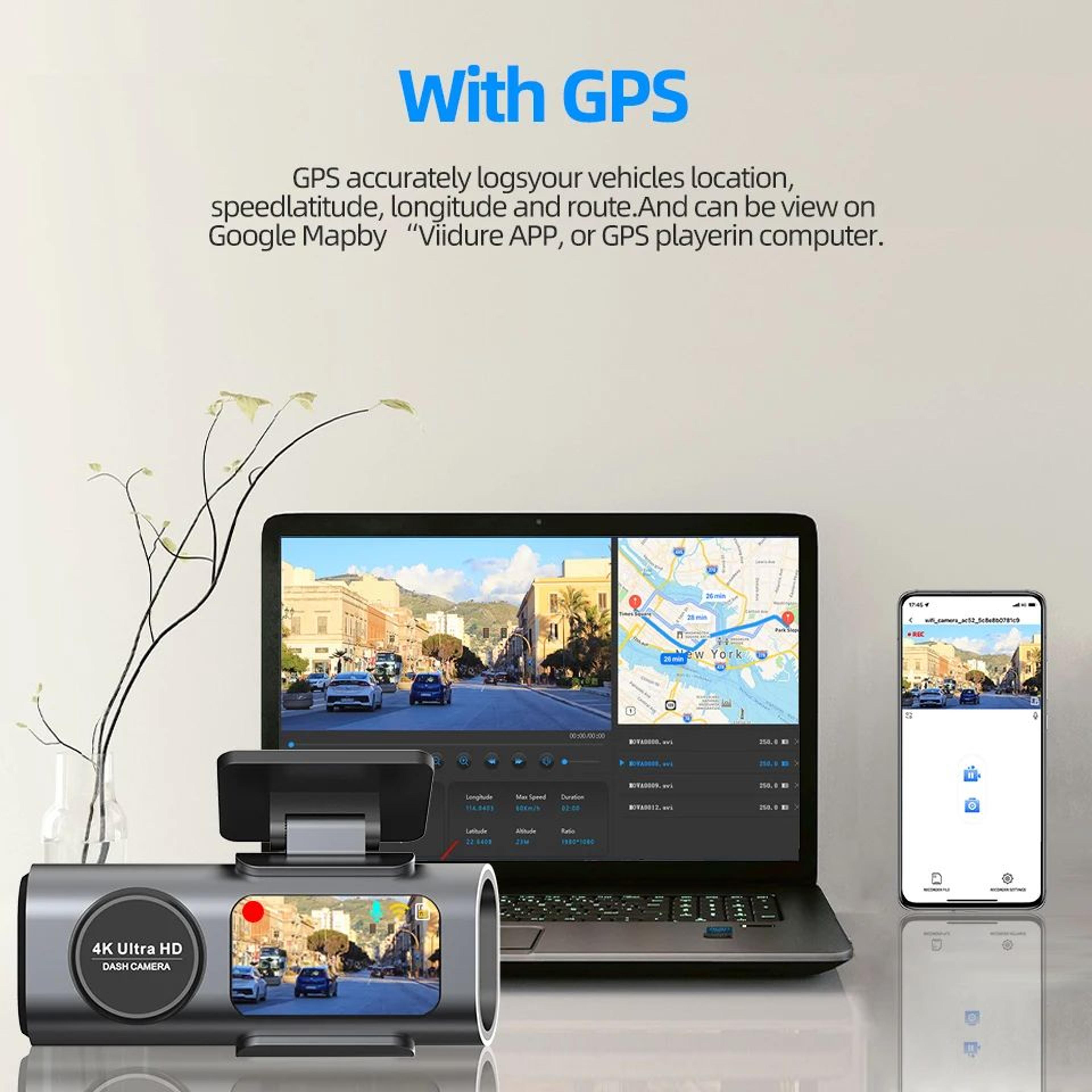 4K Dash Cam With WiFi GPS Night Vision And 24H Parking Monitor 3