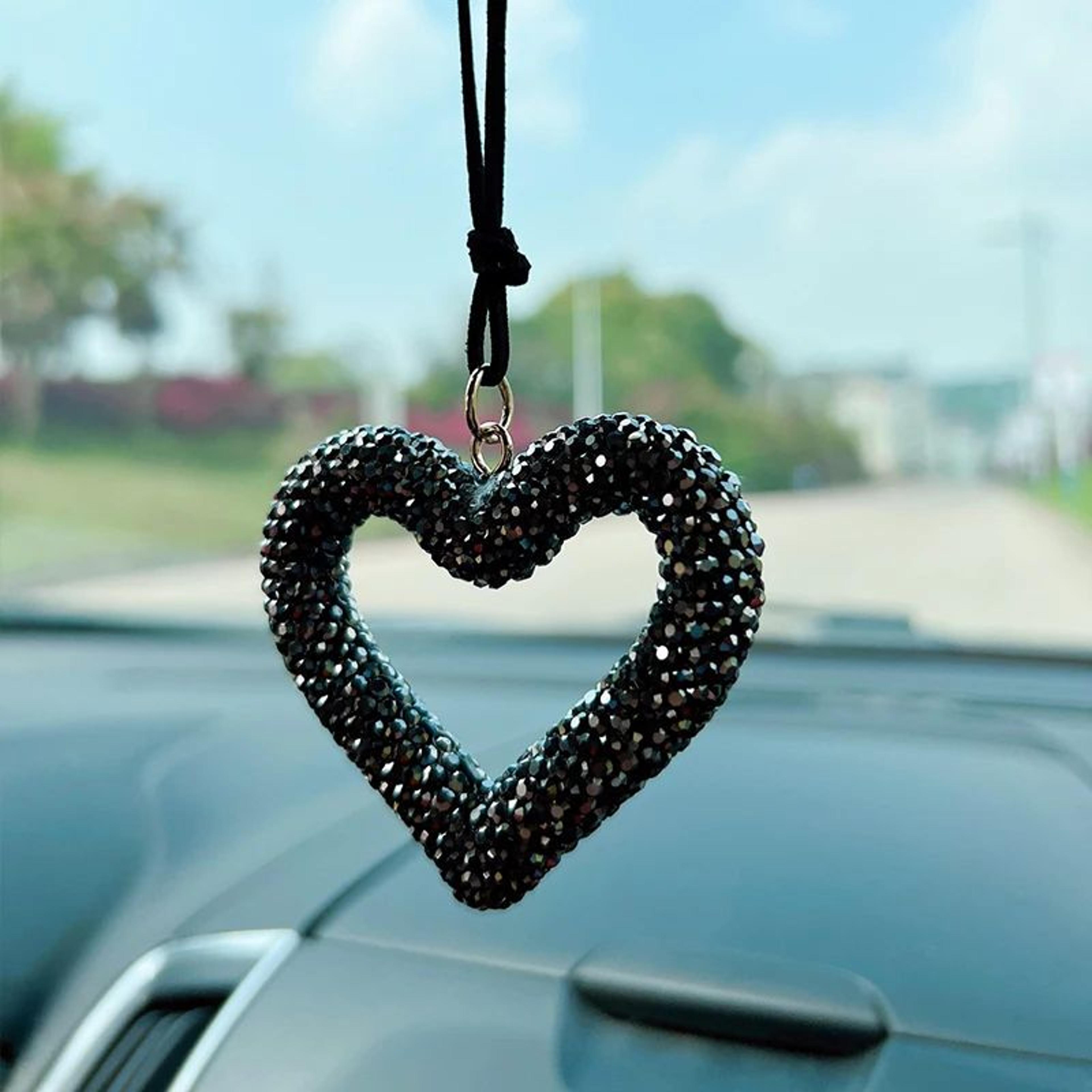 Bling Heart Car Pendant Rearview Mirror Charm 1