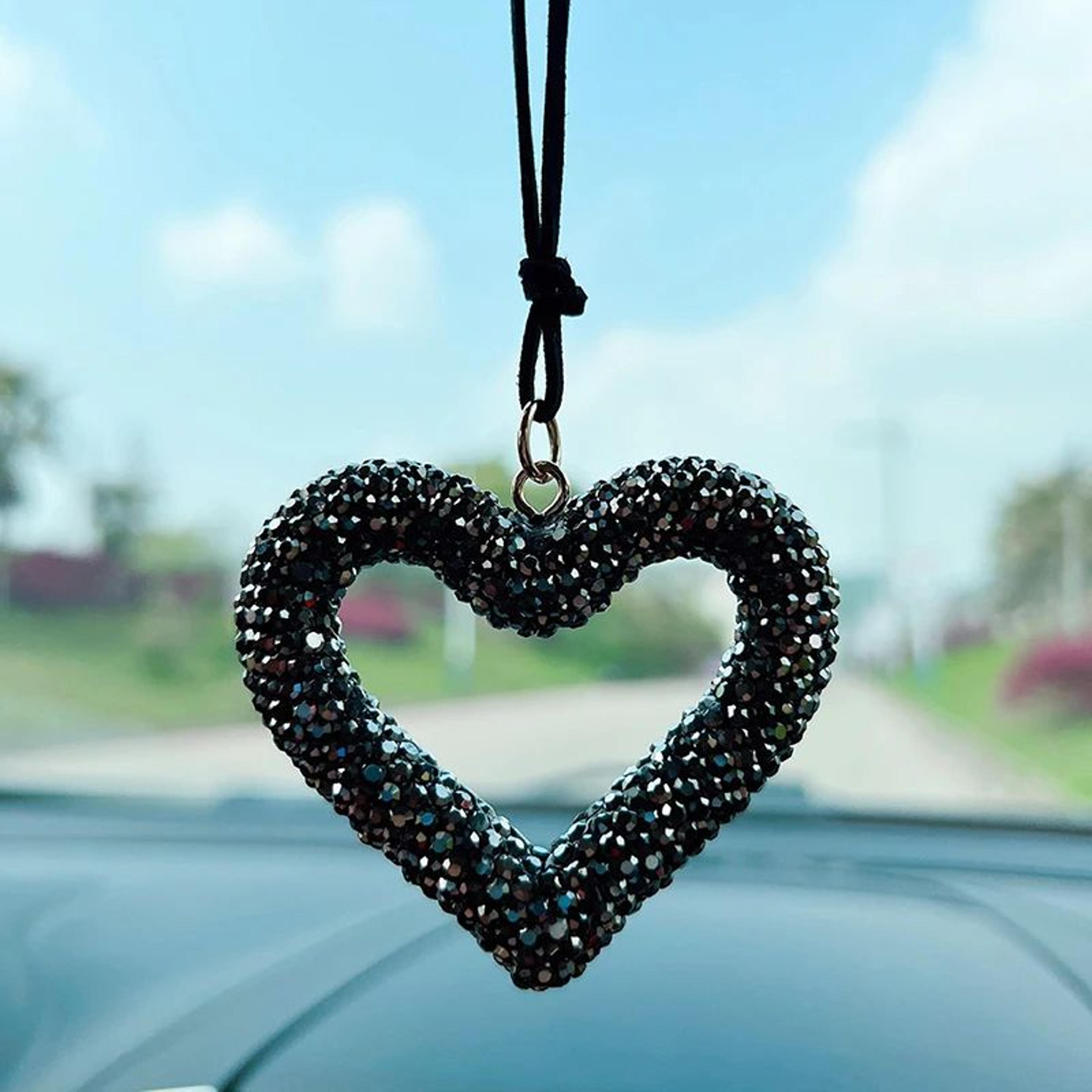 Bling Heart Car Pendant Rearview Mirror Charm 3
