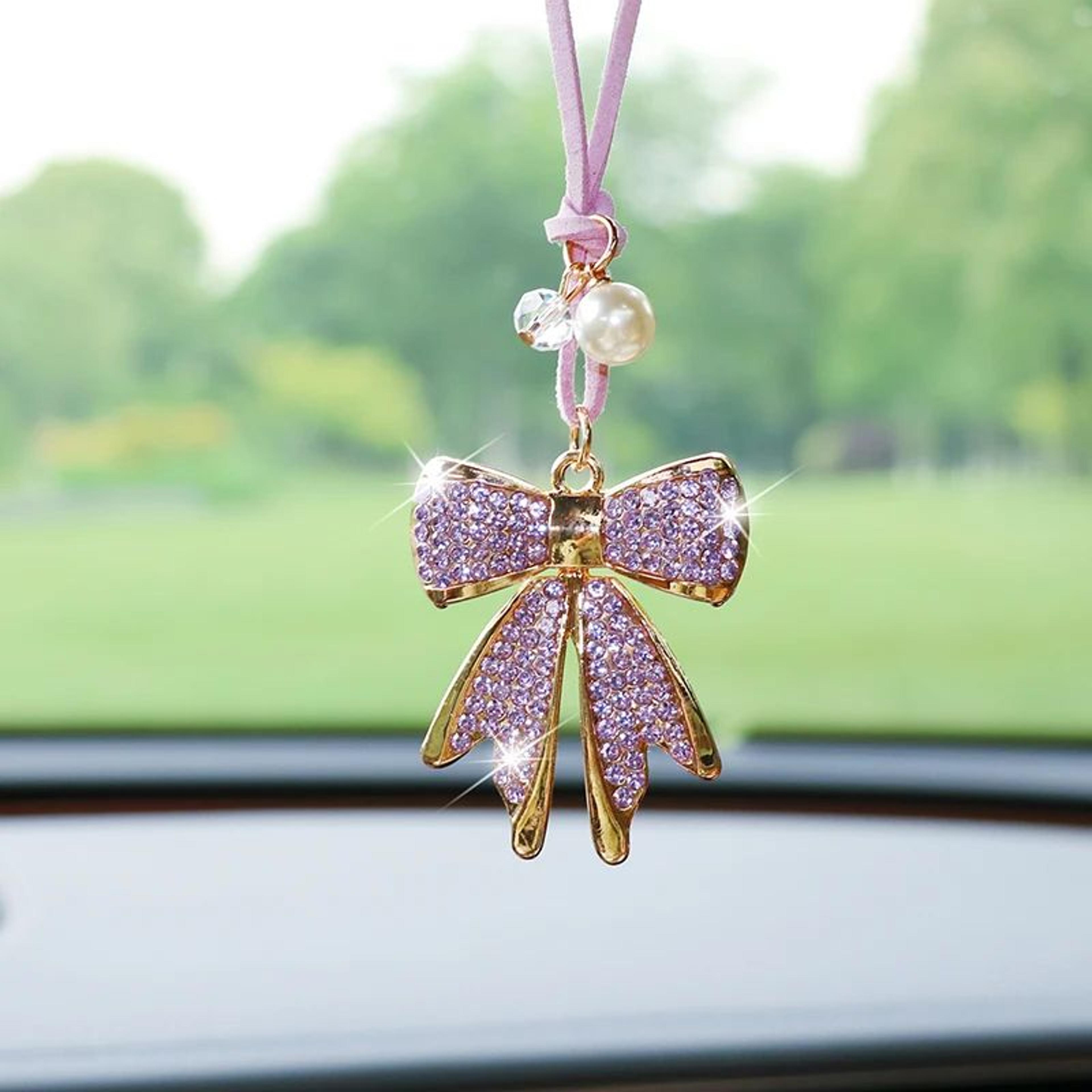 Diamond Bowtie Car Rearview Mirror Pendant 5