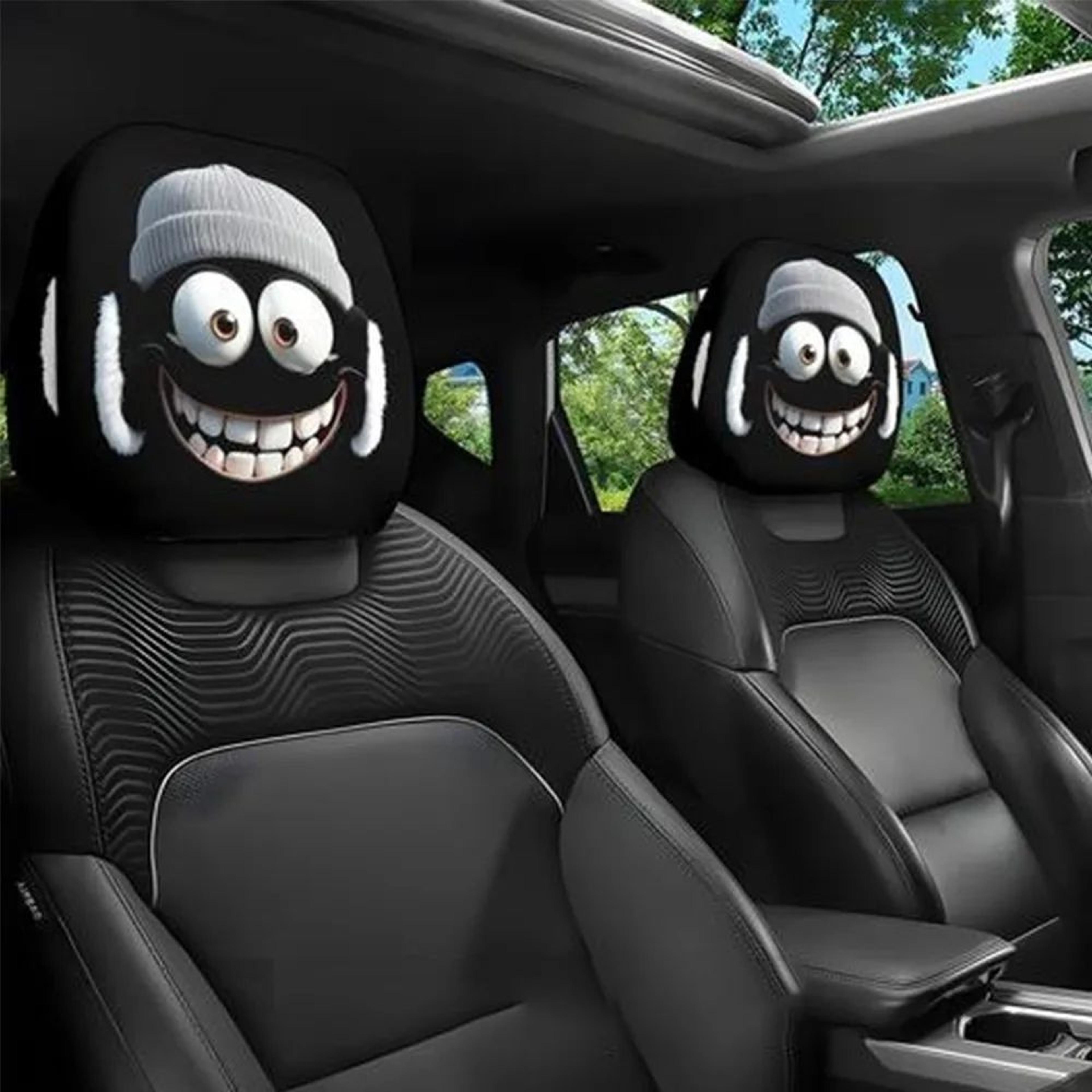 Cute Bear Breathable Car Headrest Covers  Soft Elastic Washable Pillowcase Set 8