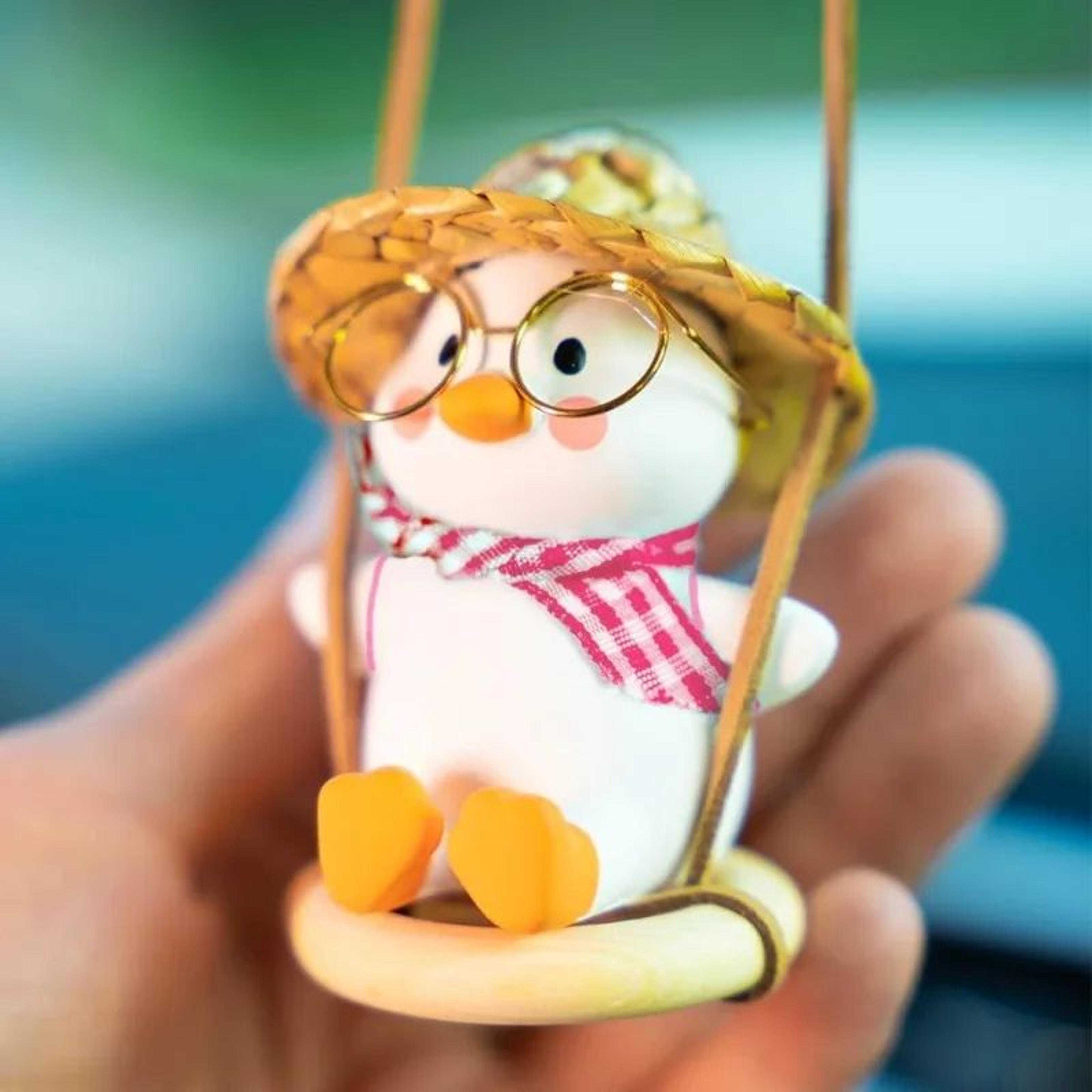 Swing Duck Car Pendant Cute Rear View Mirror Hanging Accessory 1