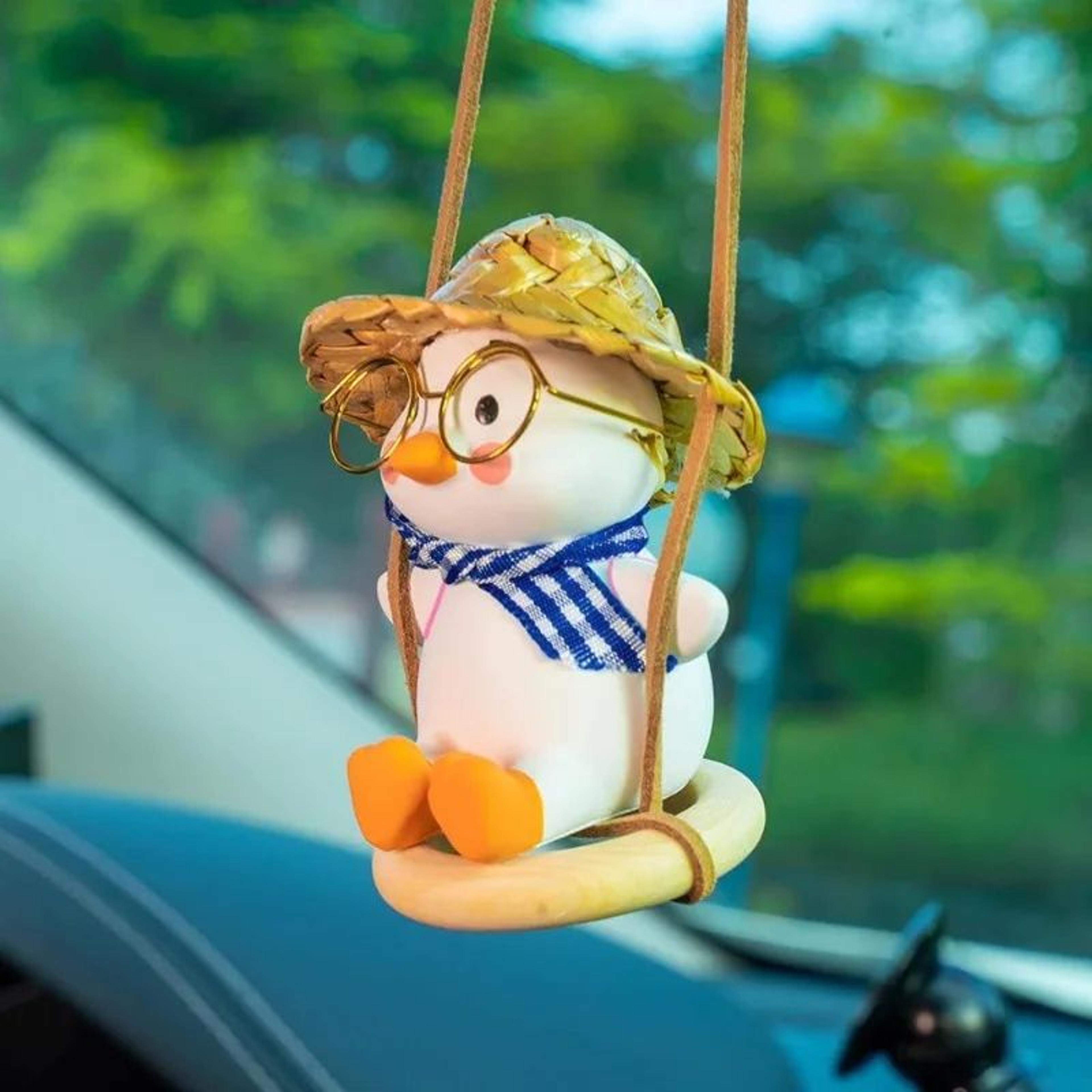 Swing Duck Car Pendant Cute Rear View Mirror Hanging Accessory 12