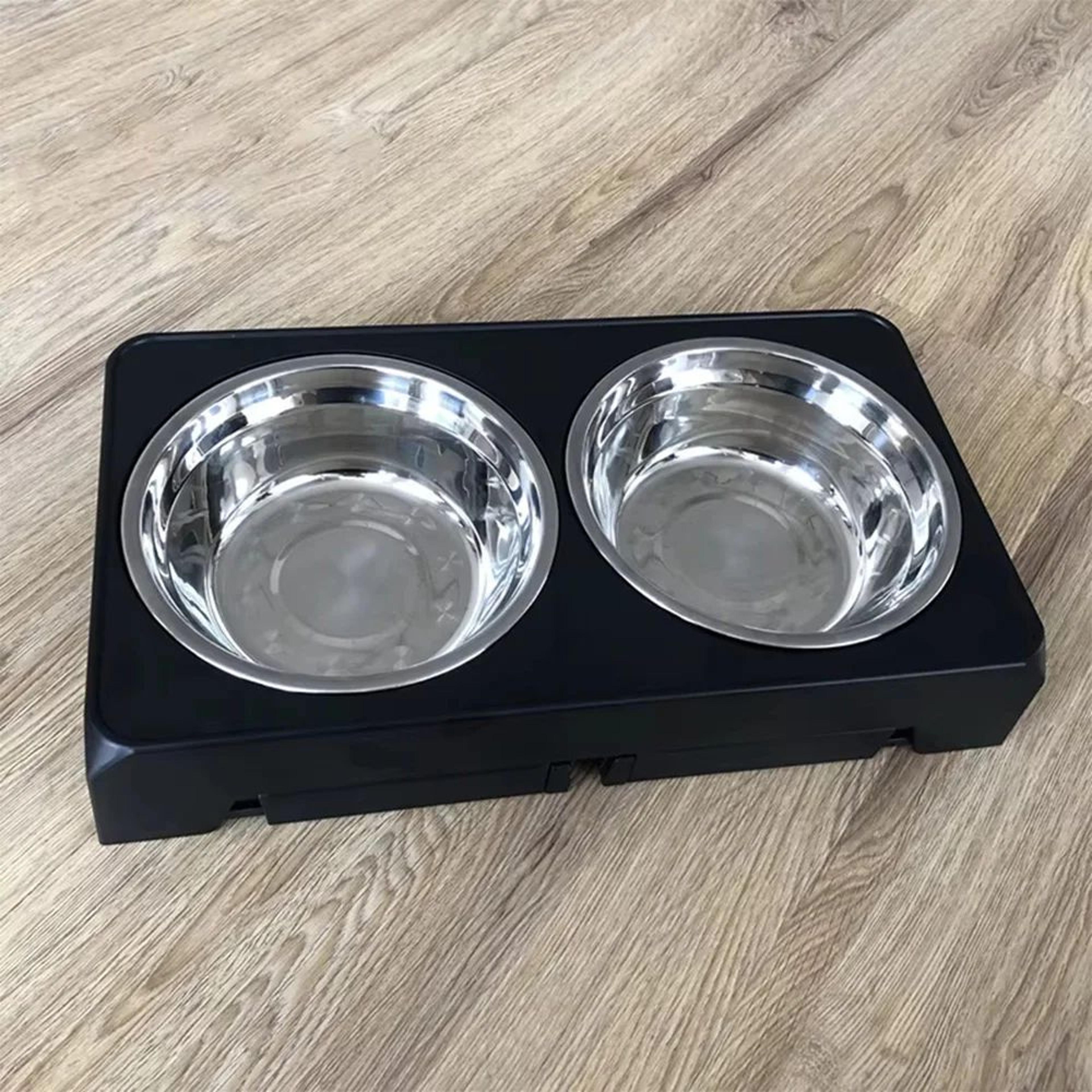 Adjustable Elevated Dog Feeder With Stainless Steel Bowls For Small  Large Dogs 2