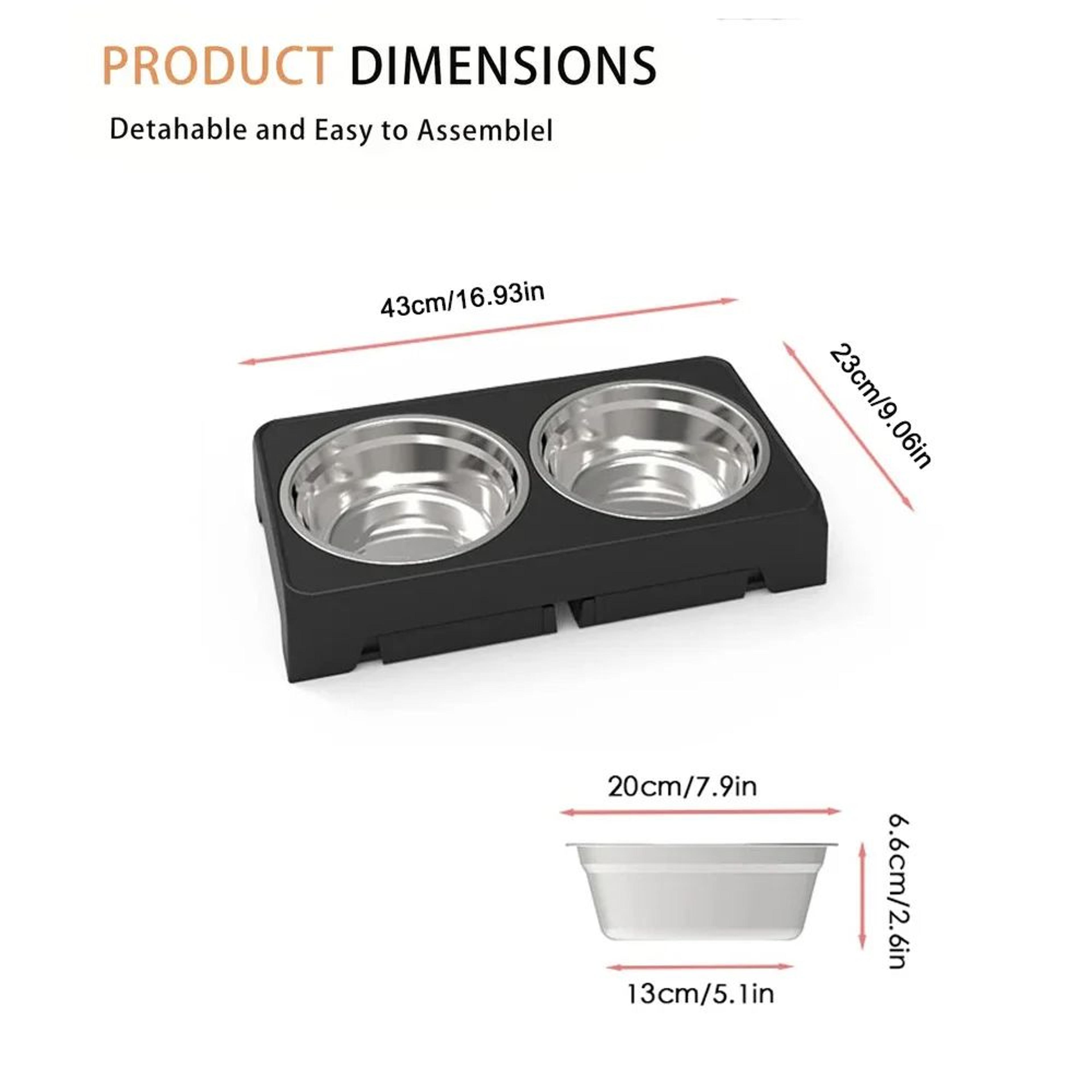 Adjustable Elevated Dog Feeder With Stainless Steel Bowls For Small  Large Dogs 4