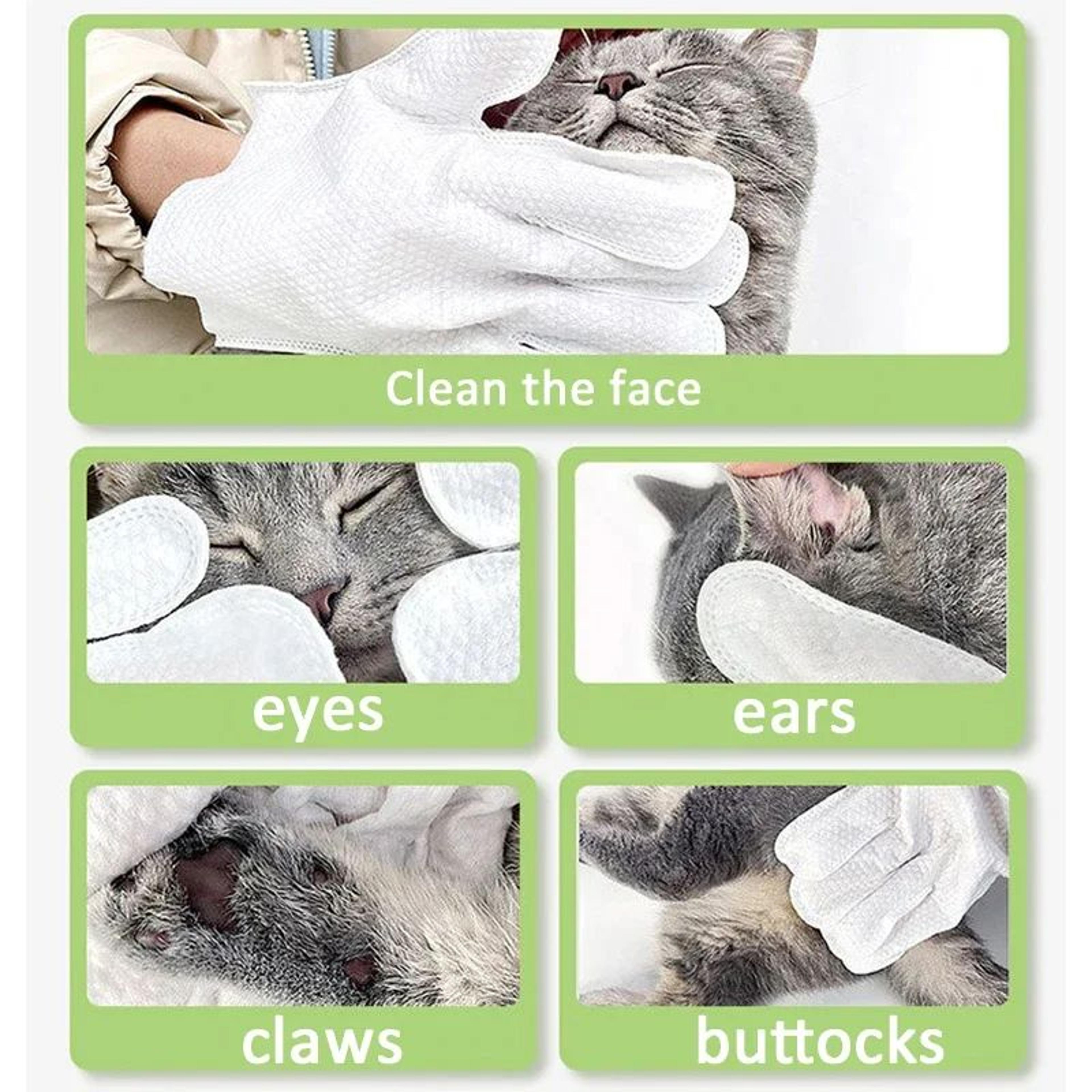 PawFresh Waterless Pet Grooming Gloves  Pet Cleaning Gloves For Cats  Dogs 6Pack 5