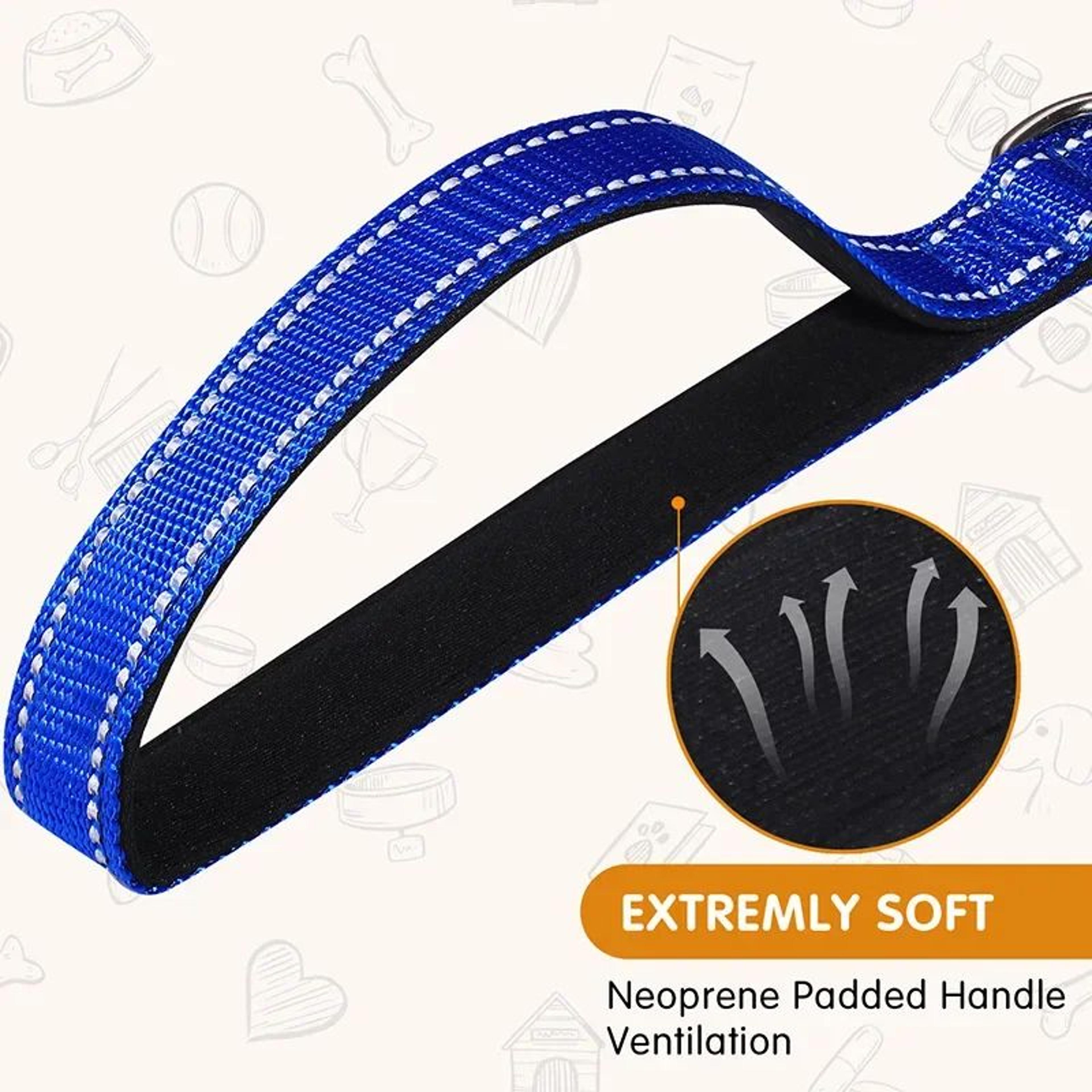 Reflective Dog Leash With Adjustable Nylon Lead For Safe Night Walks 3