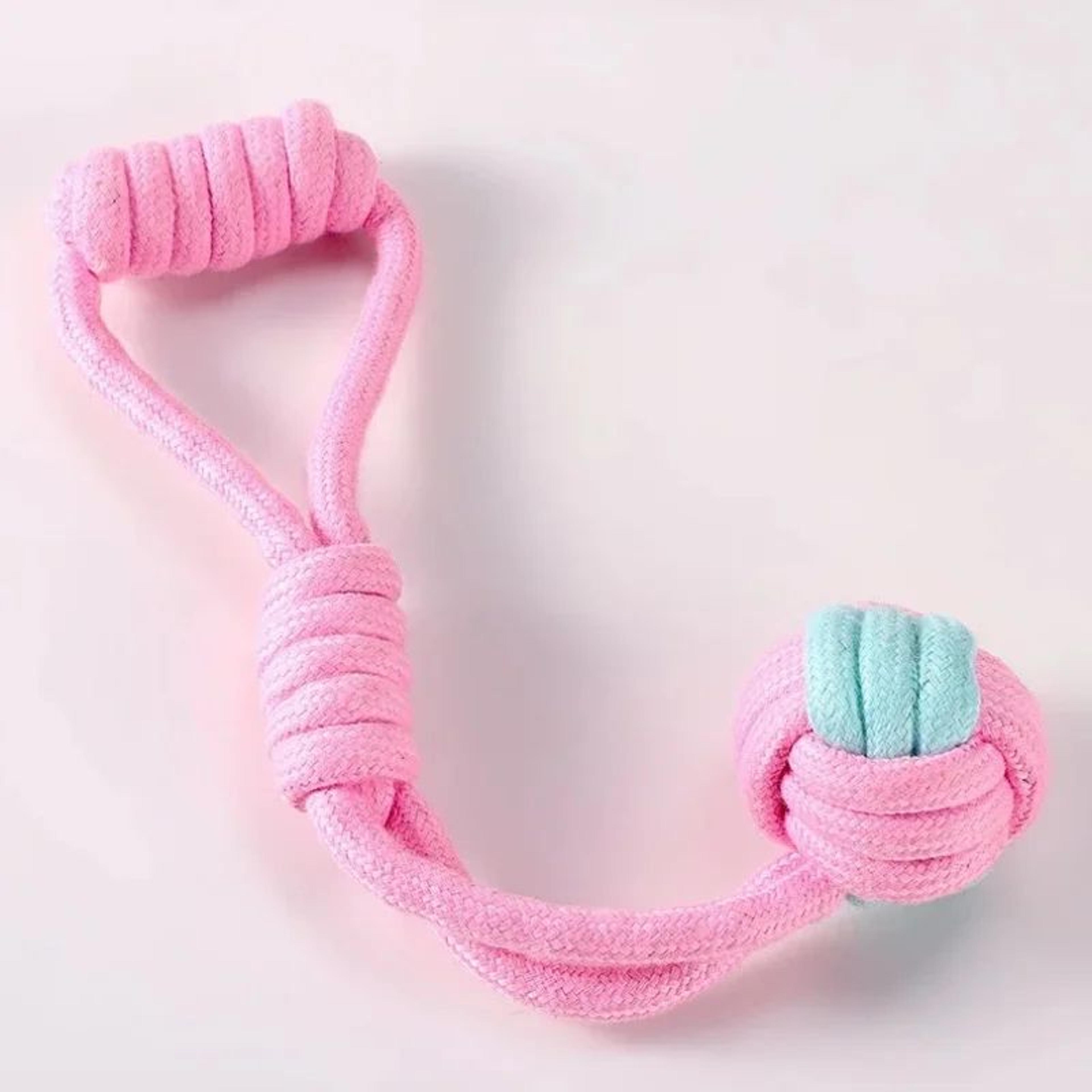 durable cotton dog rope ball toy for chewing and interactive play